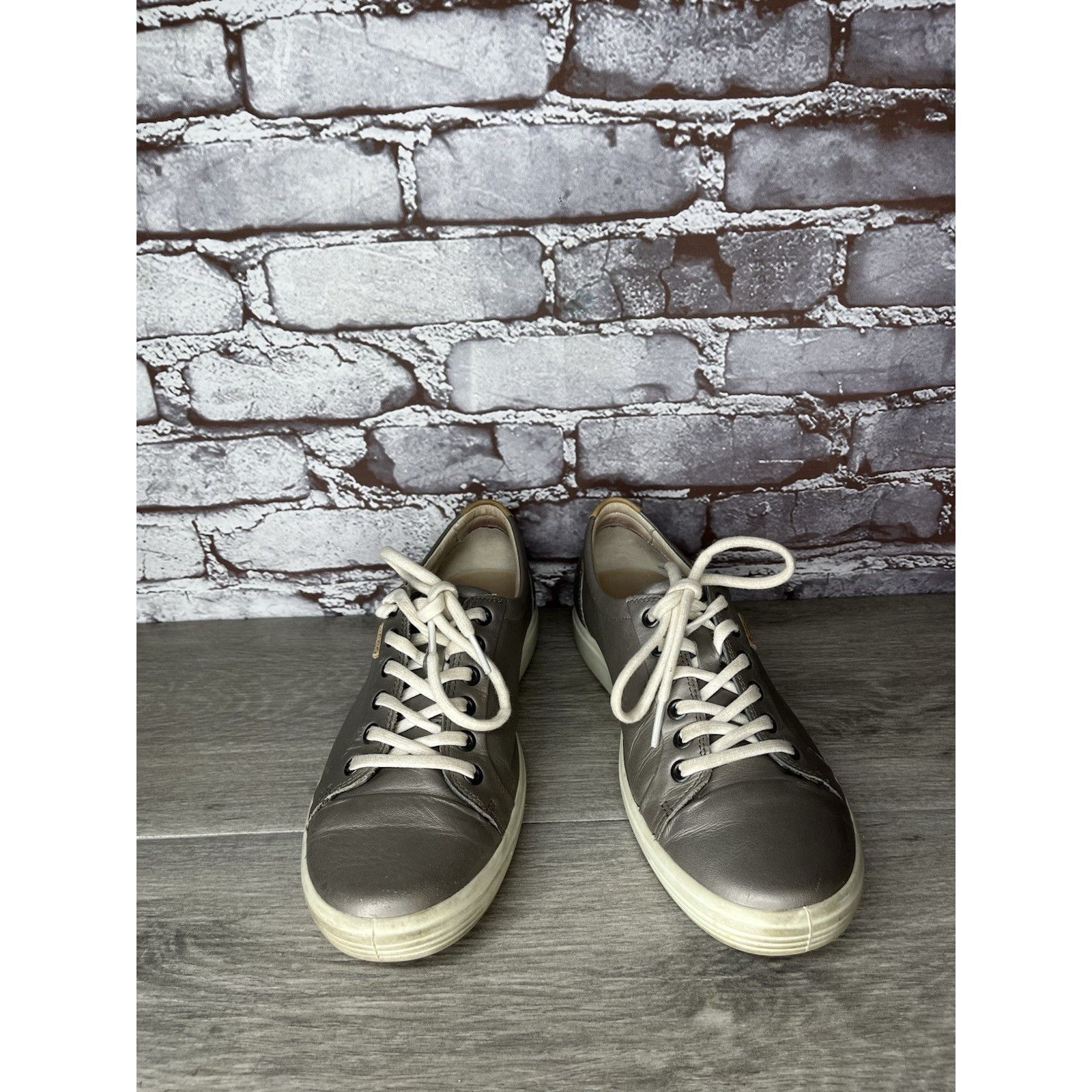 Ecco ECCO Soft 7 Stone Metallic Silver Leather Casual Sneakers Wo Size US 9 / IT 39 - 15 Thumbnail