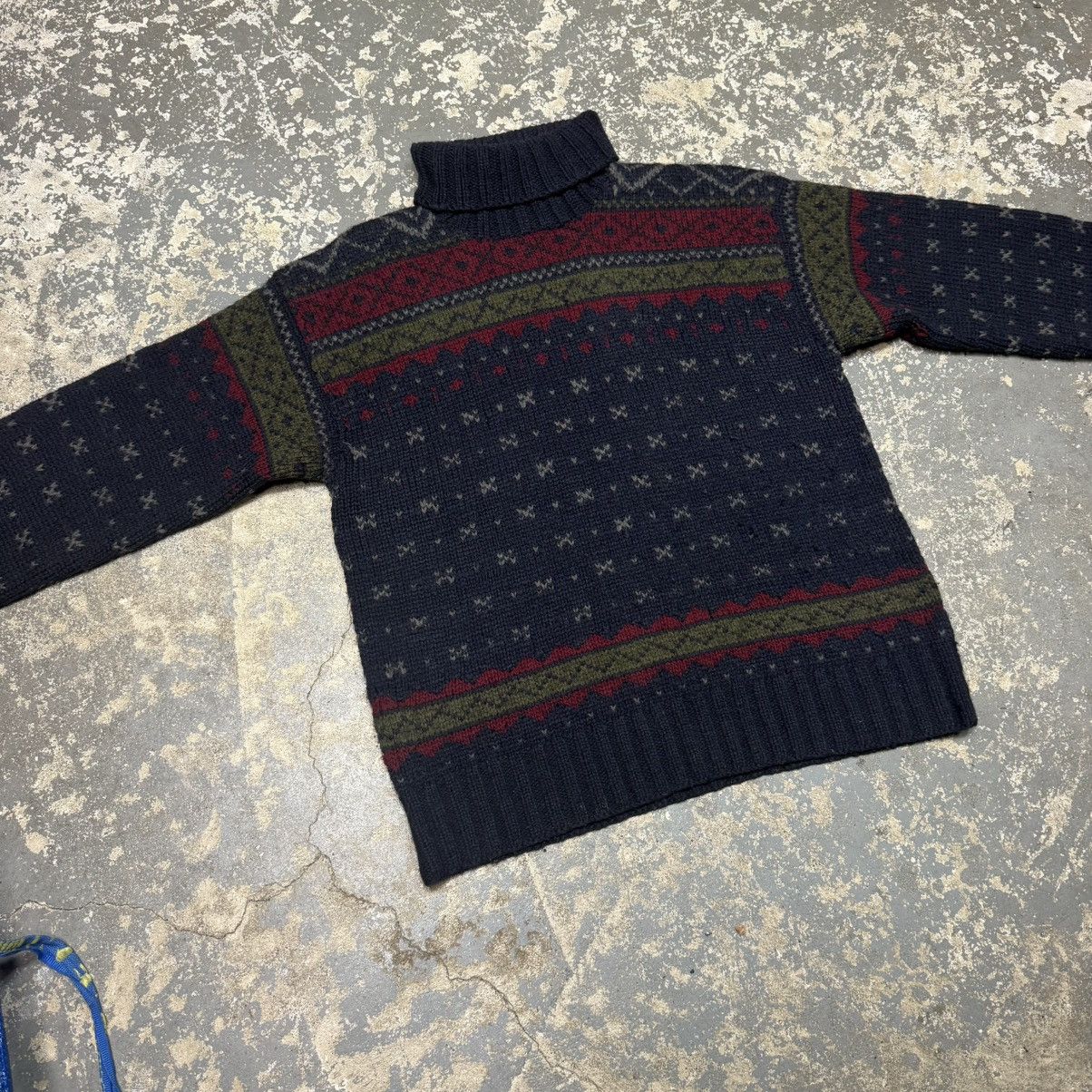 Vintage Vintage Polo Ralph Lauren Navy Blue Handknit Wool Sweater Size US L / EU 52-54 / 3 - 3 Thumbnail