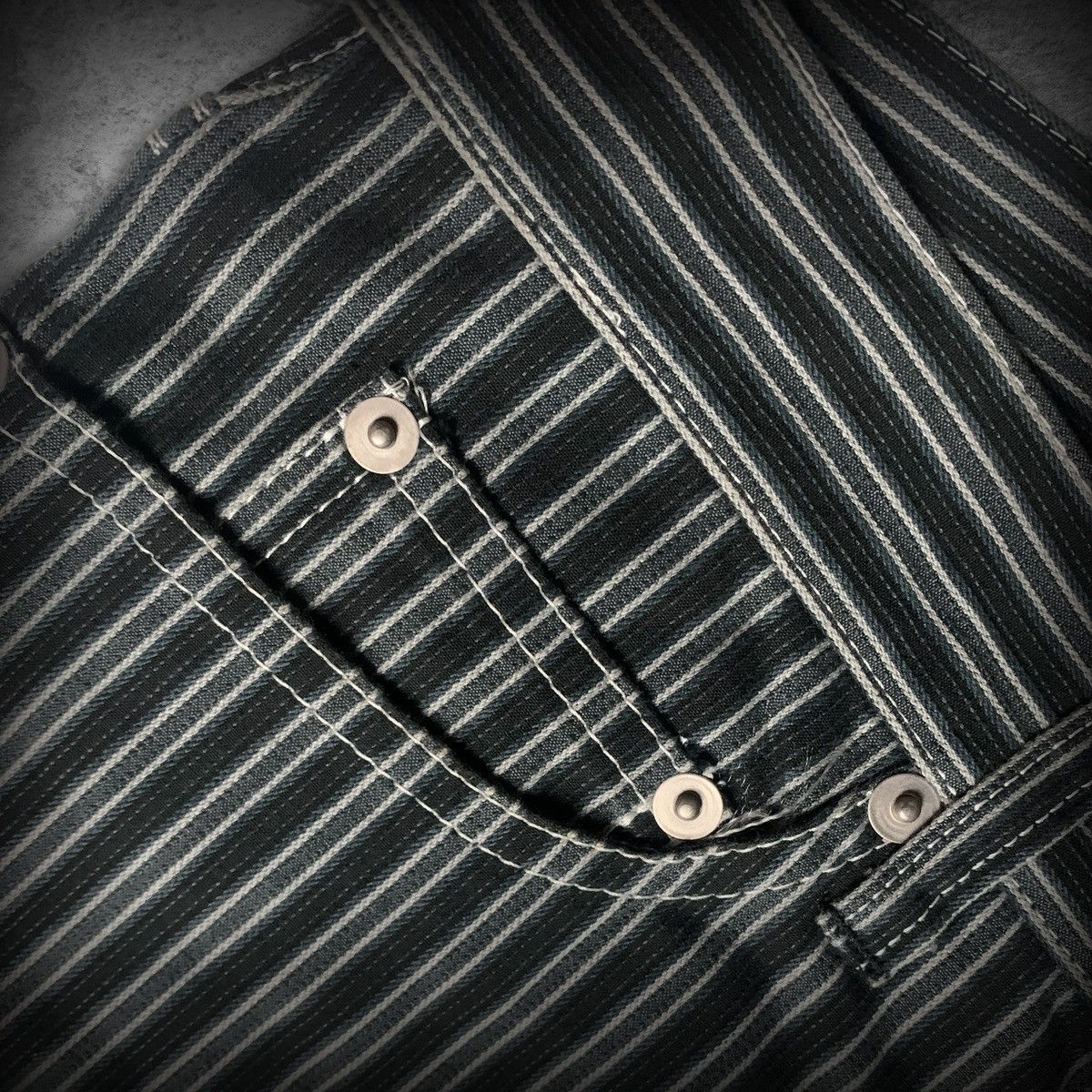 Tornado Mart Tornado Mart Super Flared Stripe Pattern Pants Size US 31 - 3 Thumbnail