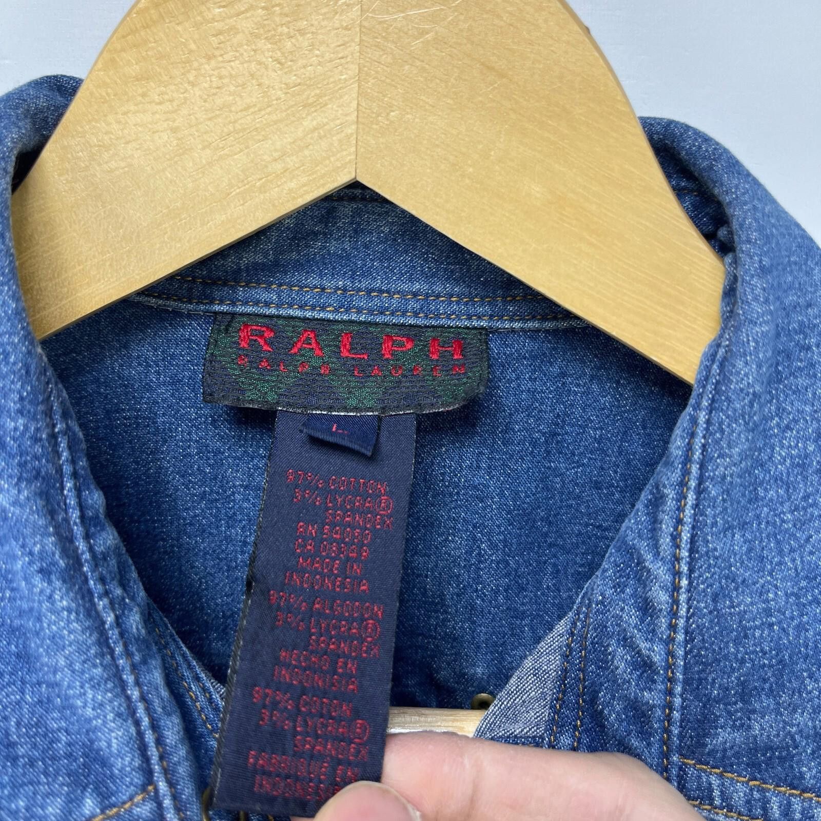 Polo Ralph Lauren Vintage Ralph Lauren Denim Jacket Womens Large Western Snap Size L / US 10 / IT 46 - 7 Thumbnail