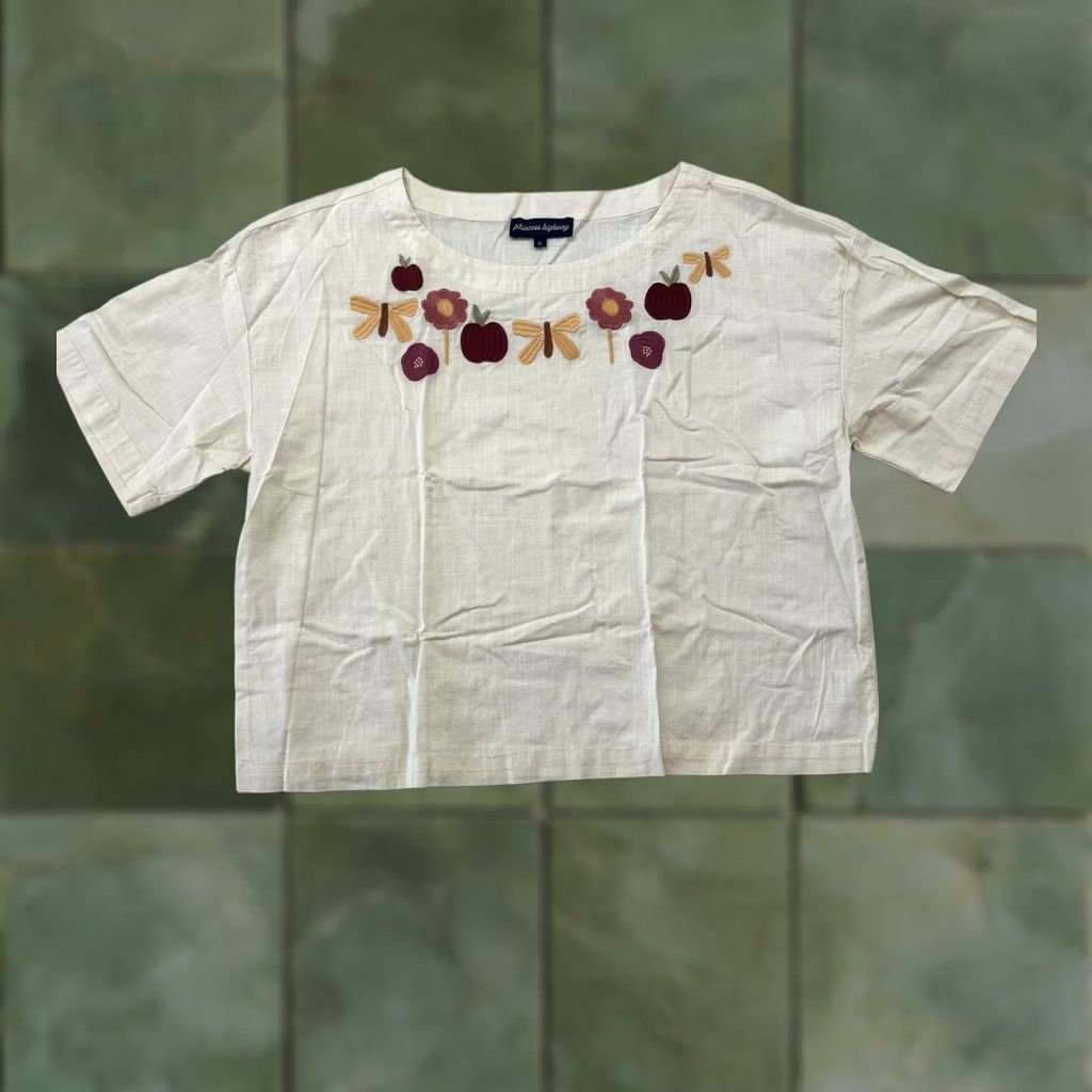 Vintage VINTAGE Princess Highway Blouse Womens 16 Beige Scoop Neck Embroidered Floral Top Size XXL / US 16-18 / IT 52-54 - 1 Thumbnail