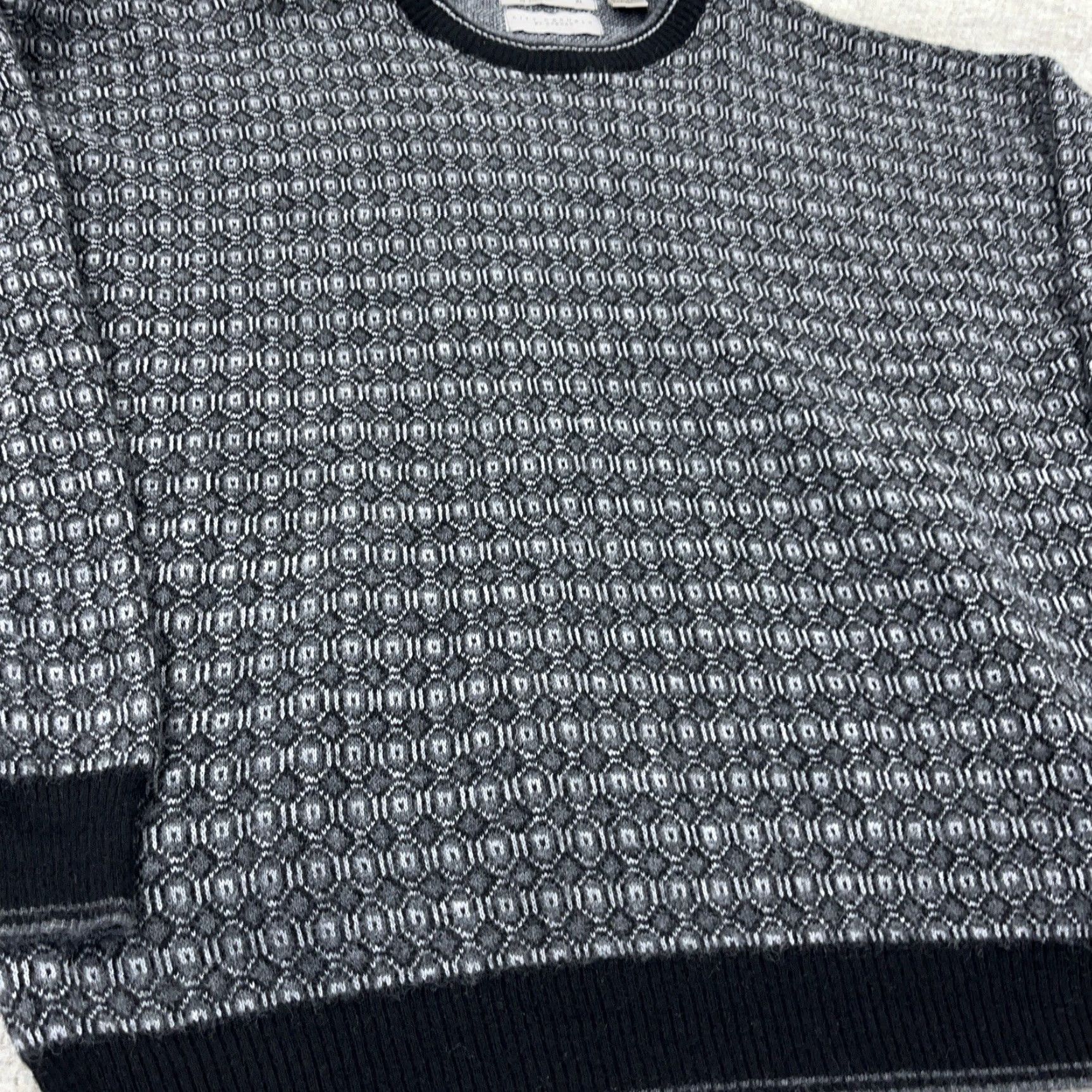 Vintage VINTAGE Grandpa Sweater Men XL Gray Wool Blend Geometric Knit 90s Y2K Cosby Hagger Pullover Crew Neck Mens Size US XL / EU 56 / 4 - 2 Thumbnail
