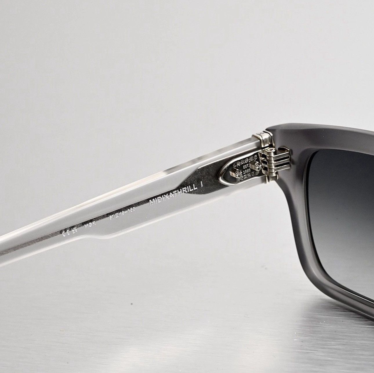 Chrome Hearts CHROME HEARTS MIDIXATHRILL I MATTE GREY SUNGLASSES Size ONE SIZE - 5 Thumbnail