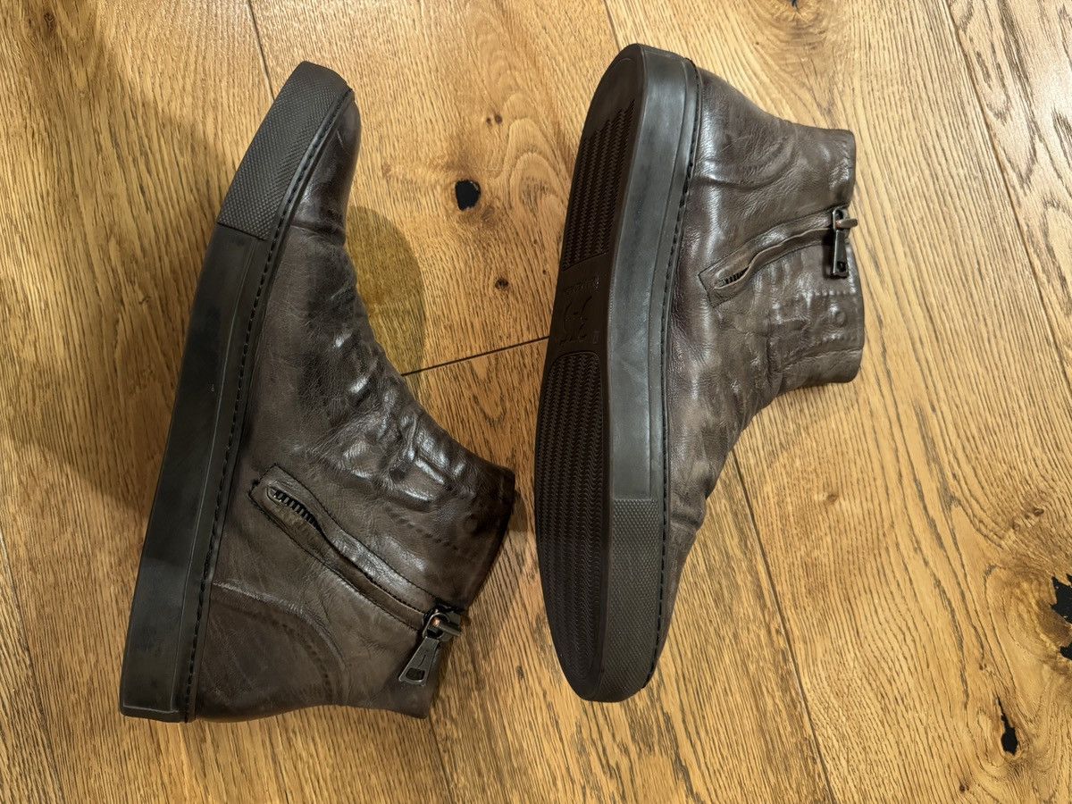 John Varvatos Reed Ghosted Leather High Top Sneakers Size US 9 / EU 42 - 6 Thumbnail