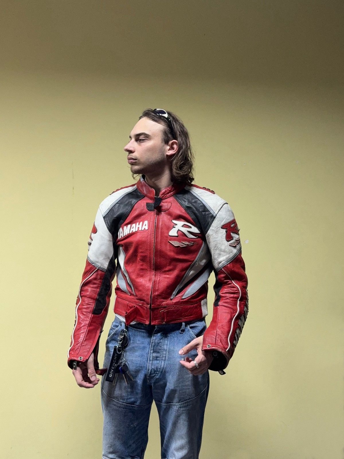 Yamaha Yamaha R cropped leather jacket racing big logo protect Size US S / EU 44-46 / 1 - 3 Thumbnail