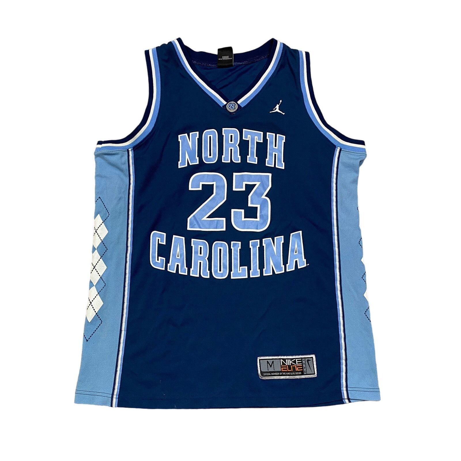 Vintage y2k Nike Elite Jordan UNC Basket Jersey Medium