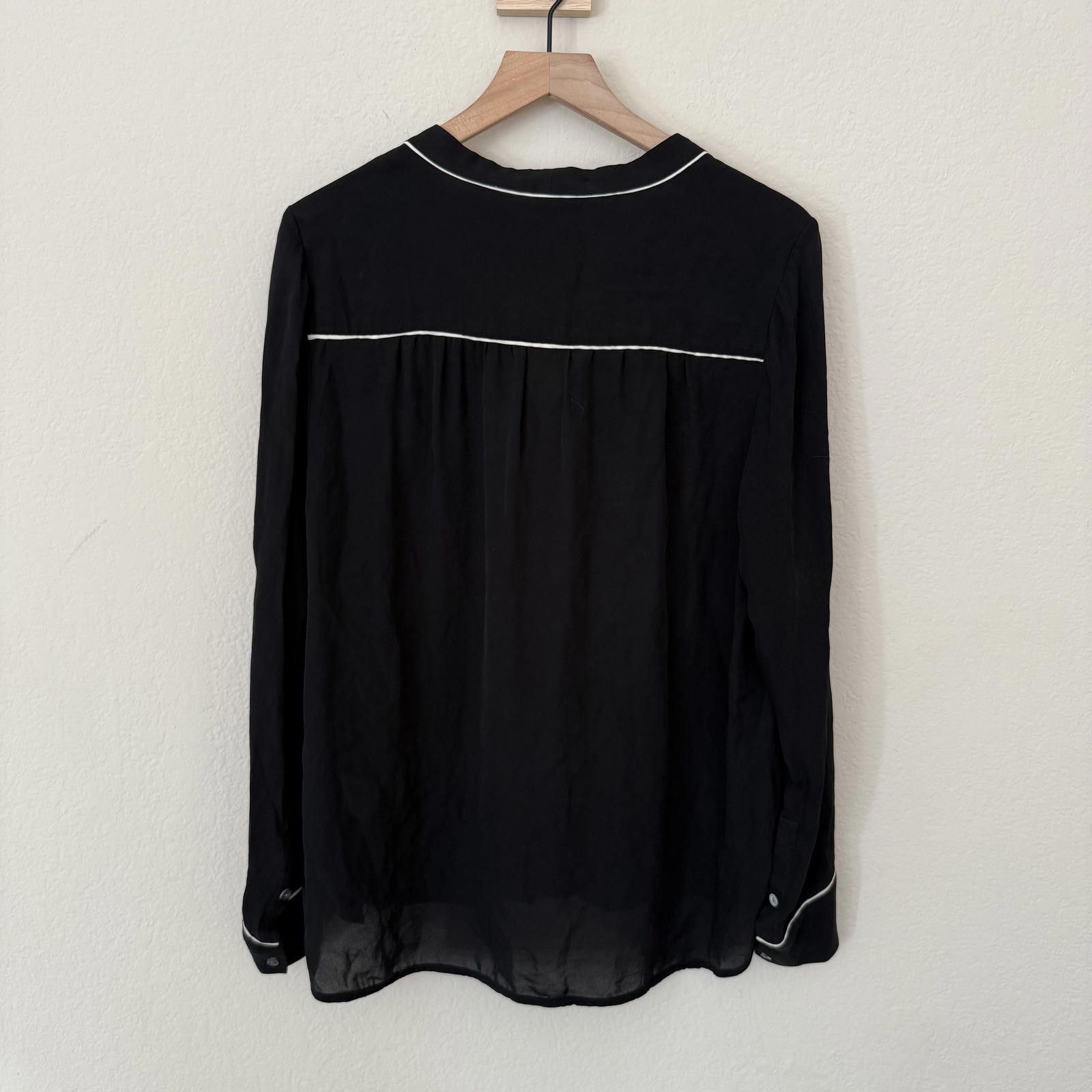 Vince Vince Blouse Women's XL Black Silk Sheer Size XL / US 12-14 / IT 48-50 - 4 Thumbnail