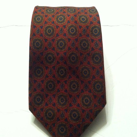 Brooks Brothers BROOKS BROTHERS MENS NEW BLOOD ORANGE SILK TIE WIDTH: 3 1/2" Size ONE SIZE - 2 Thumbnail