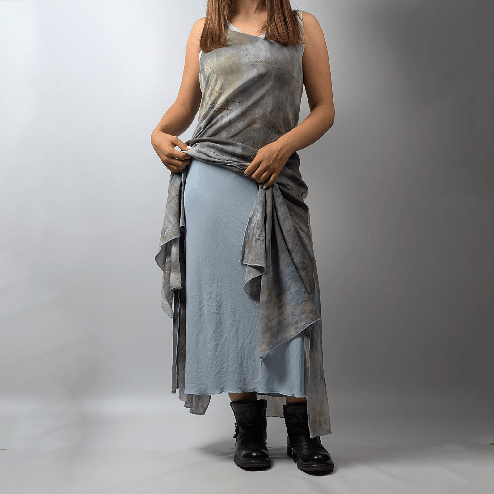 Cop Copine Cop Copine Vintage Y2K 2000s Dyed Asymmetric Mesh Long Dress Size M / US 6-8 / IT 42-44 - 3 Thumbnail