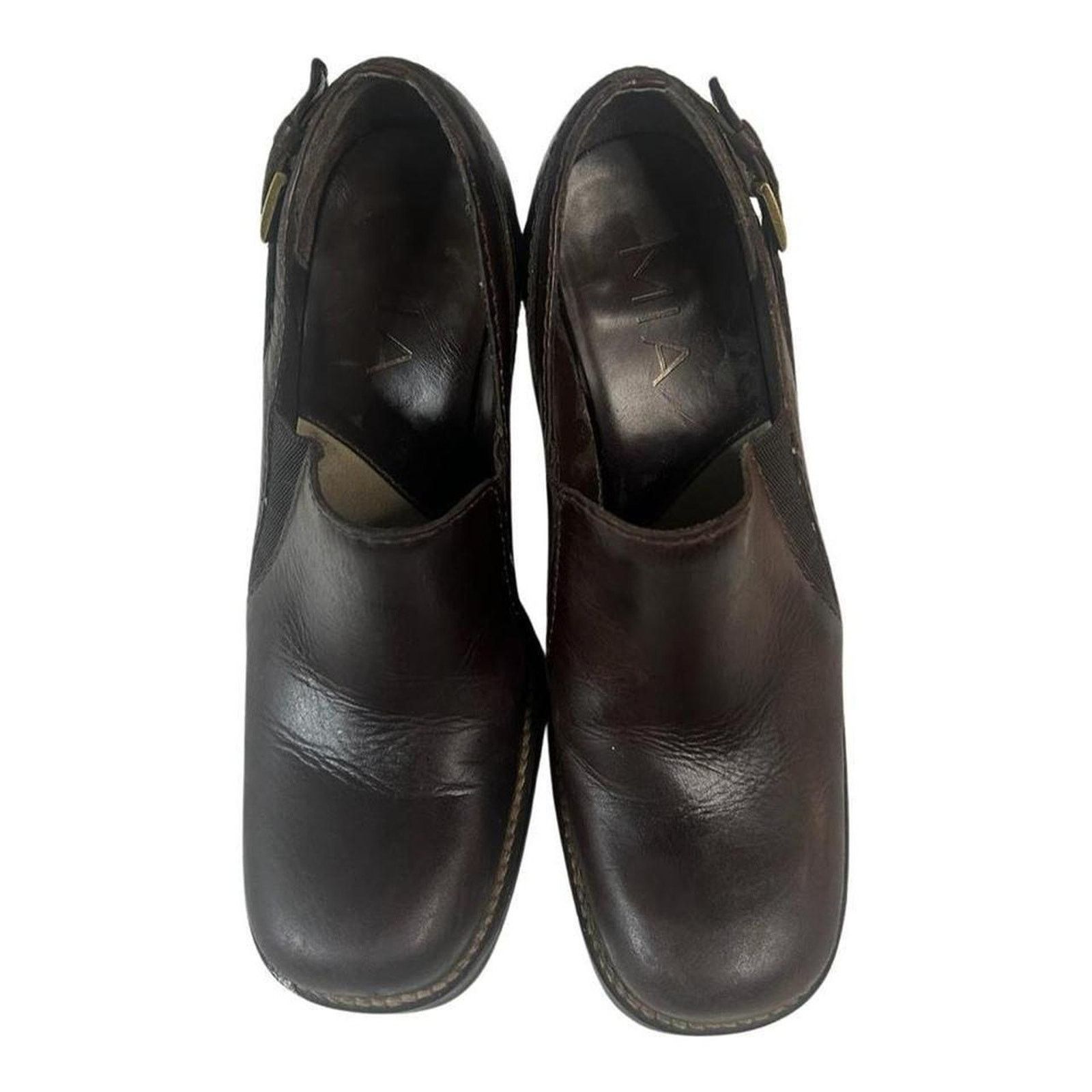 Vintage Loafer heels brown leather by MIA US W sz 8 Size US 8 / IT 38 - 7 Thumbnail