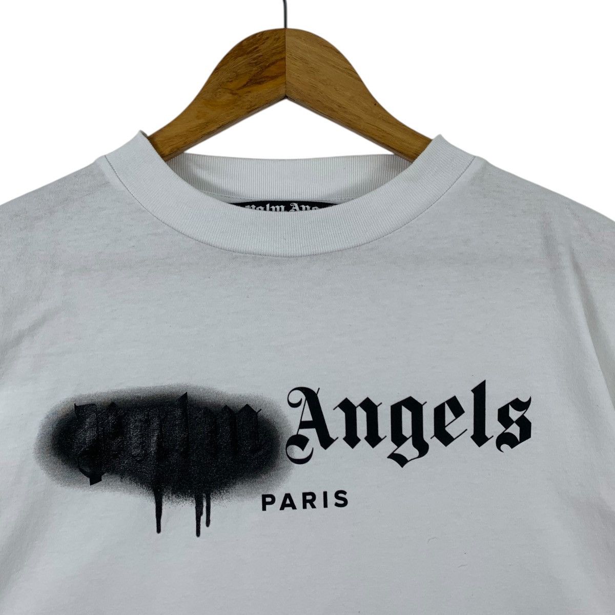 Palm Angels PALM ANGELS PARIS Sprayed Styled Logo Print White Shirt Size US L / EU 52-54 / 3 - 4 Thumbnail