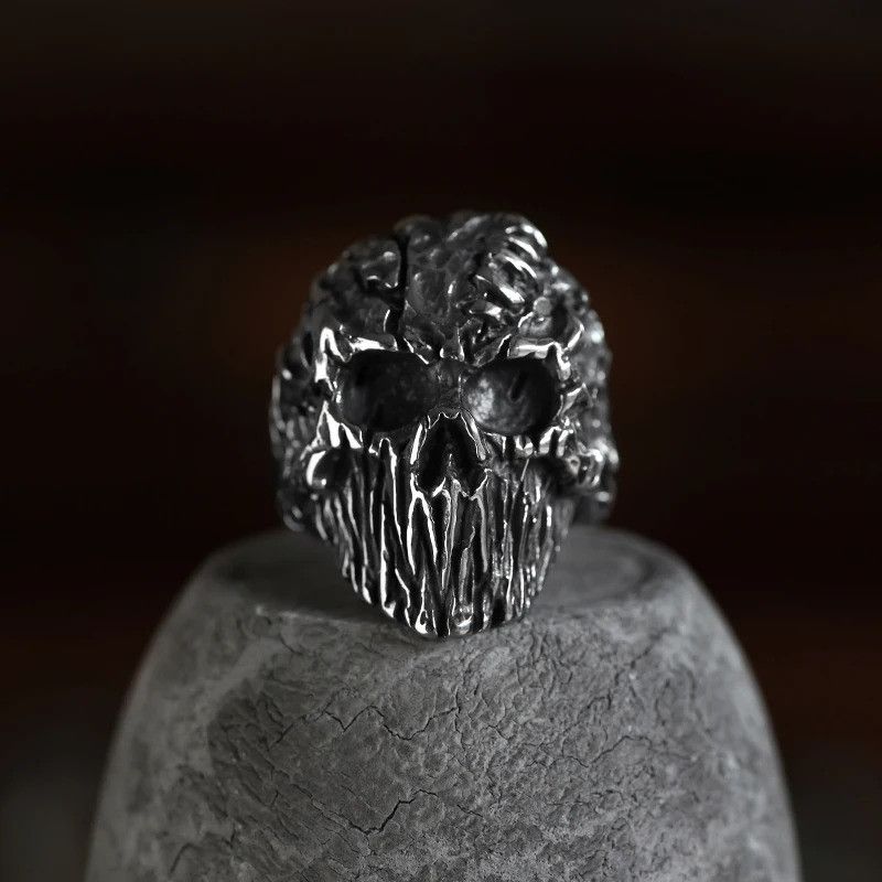 Vintage Evil Skull Ring Size ONE SIZE - 3 Thumbnail