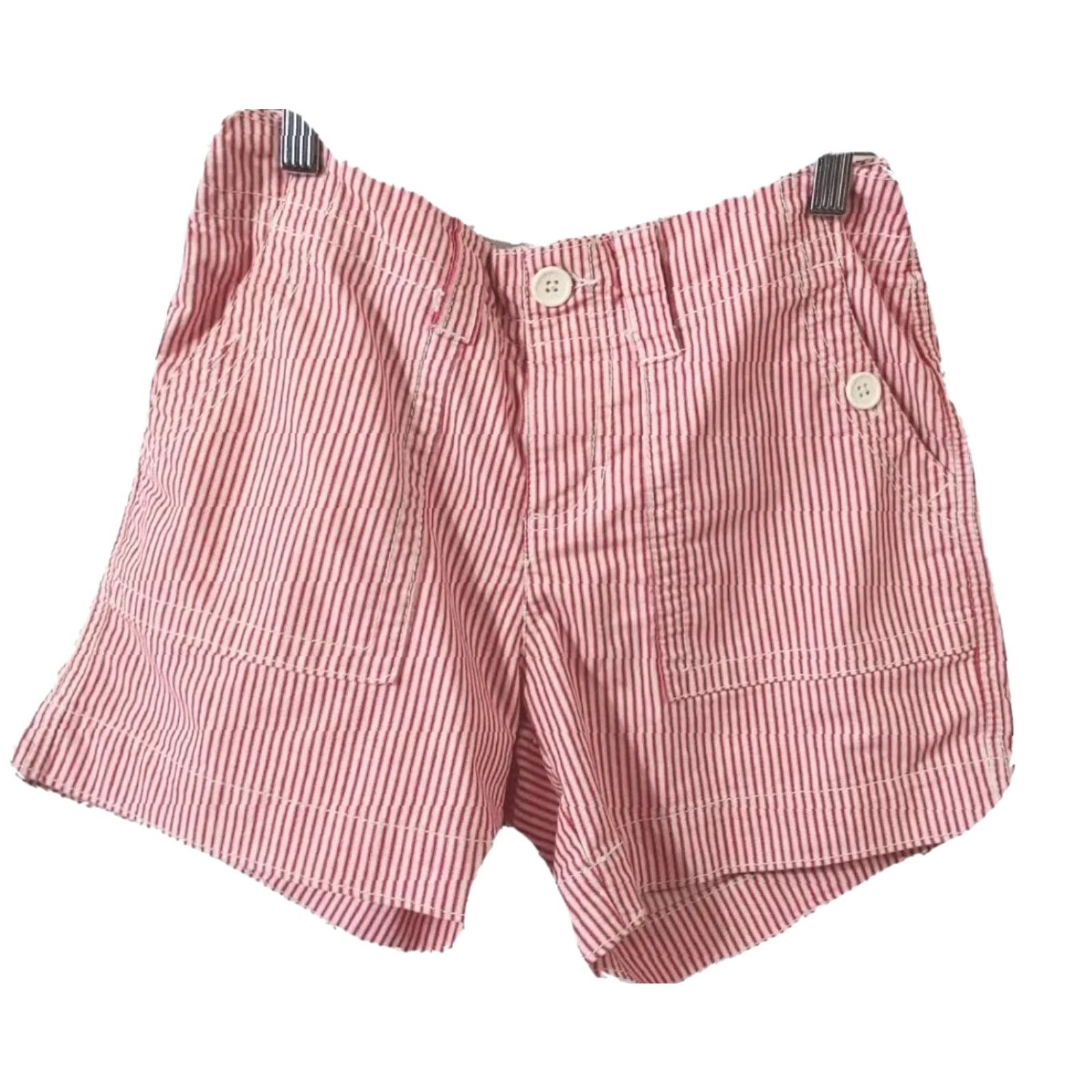 Faded Glory Faded Glory Shorts Womens 4 Pocket Zip Pockets Red White Stripe Cotton Blend Chino Casual 4 Regular Multicolor Womens Size 27" / US 4 / IT 40 - 2 Thumbnail