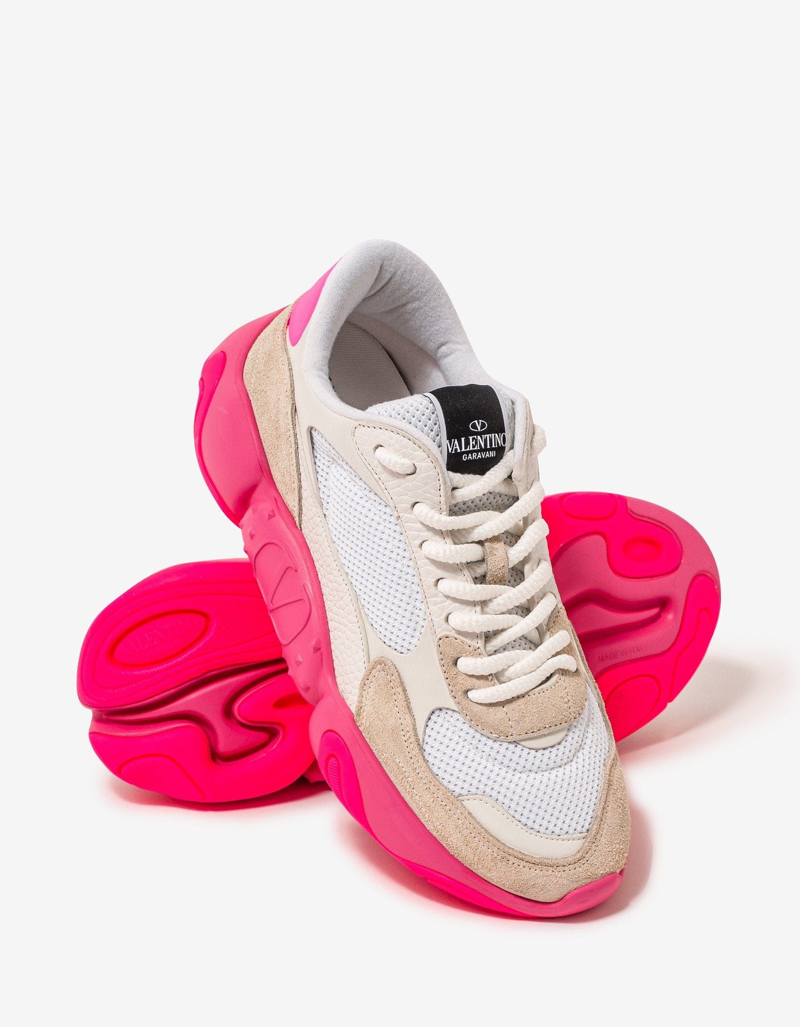 Valentino Valentino Garavani White Bubbleback Mesh and Suede Trainers Size US 9 / EU 42 - 7 Thumbnail