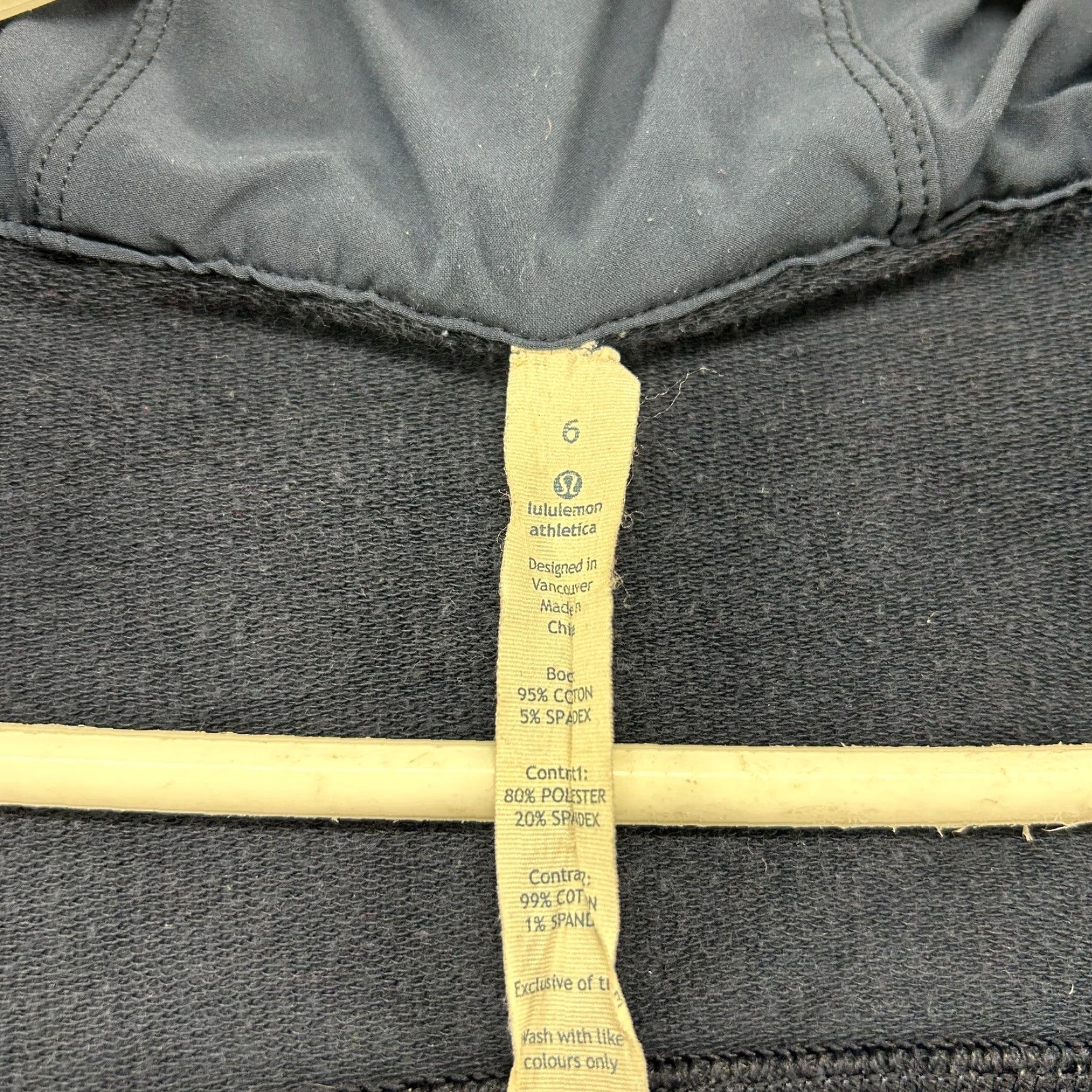 Lululemon Lululemon Hoodie Womens 6 Blue Navy Full Zip Fleece Lightweight Cotton Stretch Jacket Size M / US 6-8 / IT 42-44 - 5 Thumbnail
