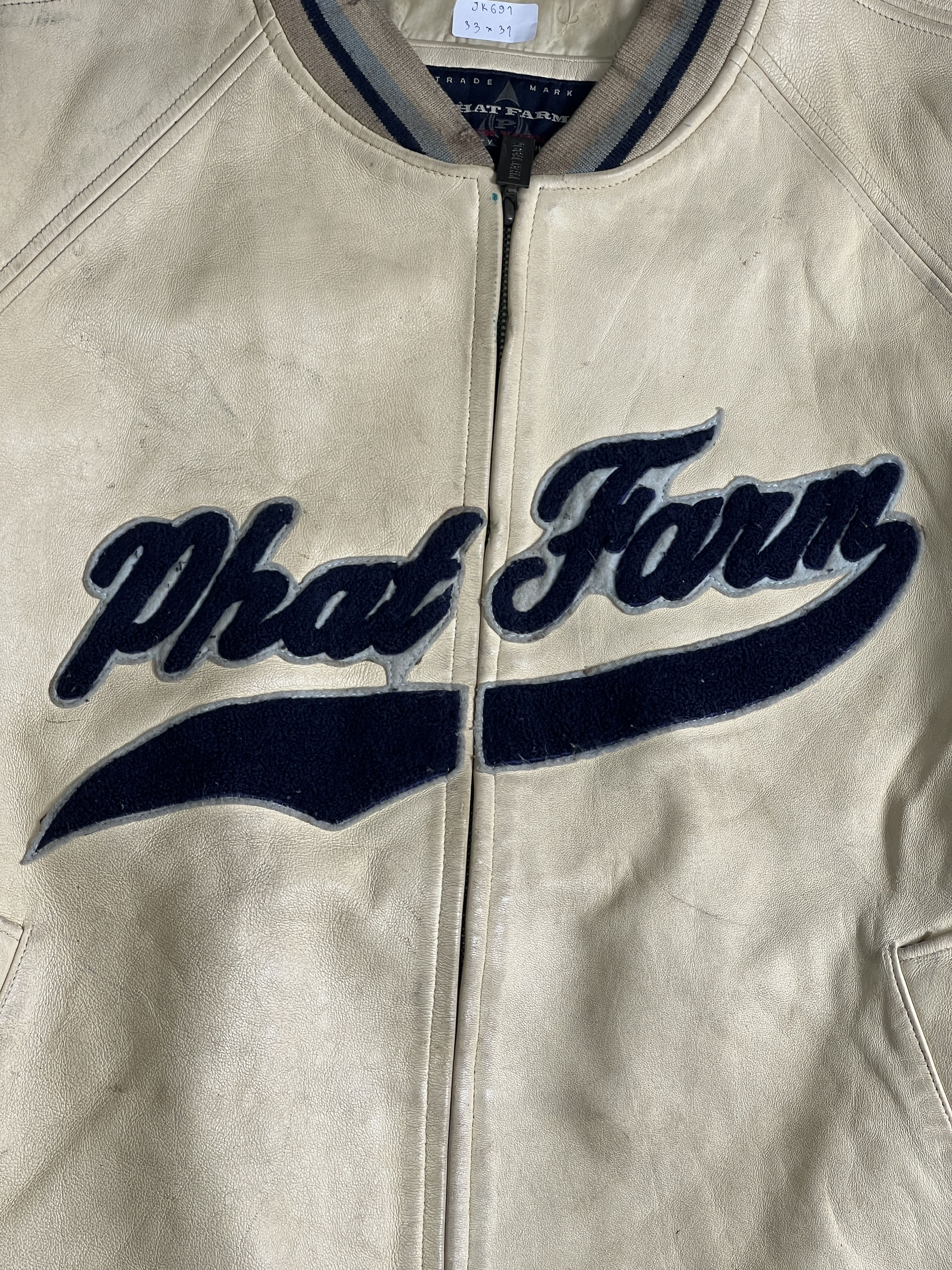 Phat Farm Vintage PHAT FARM Big Logo Leather Jacket (5XL) JK691 Size US XXL / EU 58 / 5 - 2 Thumbnail