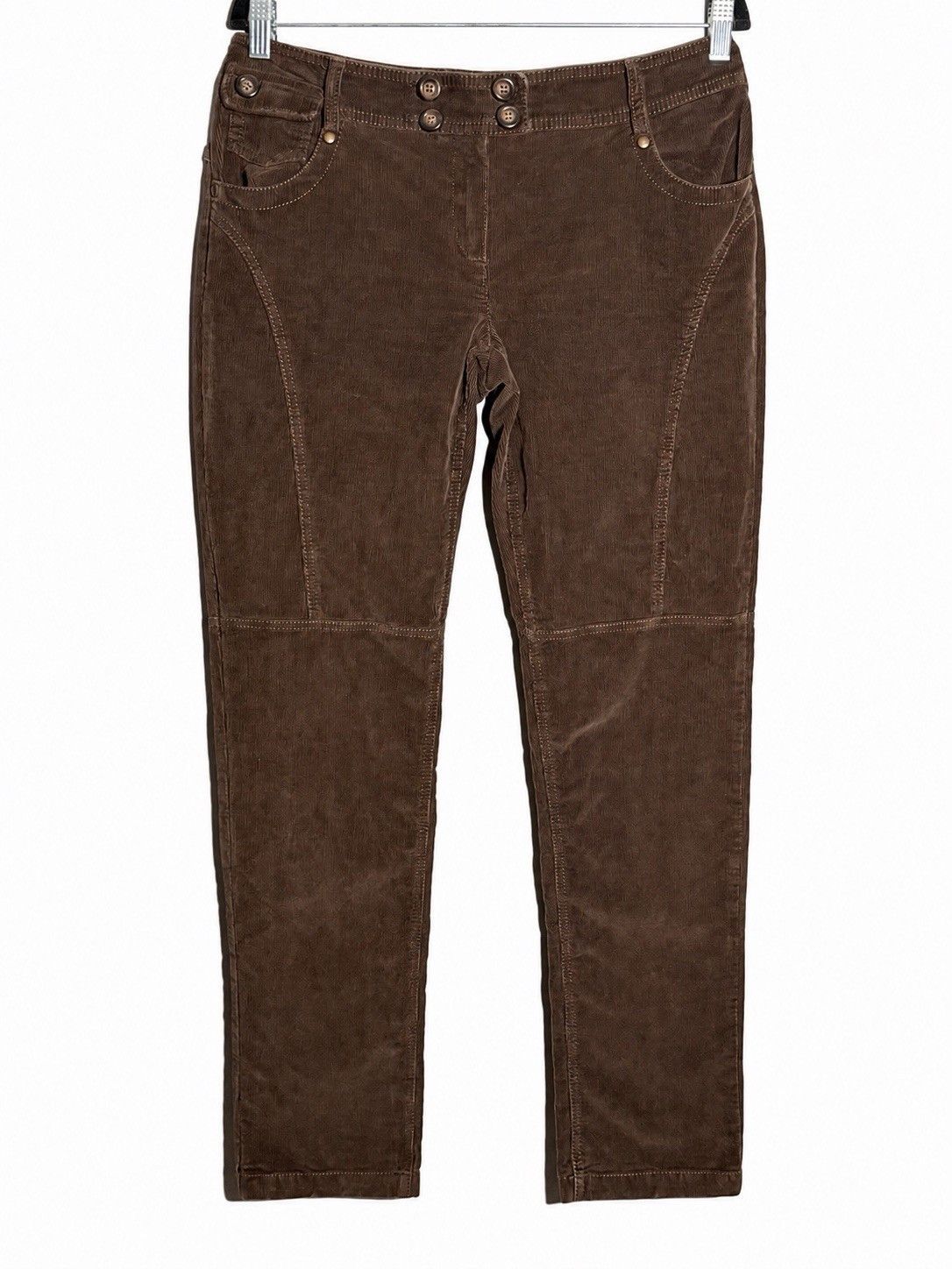 Linea Linea Emme Women’s Brown Corduroy Trousers W33 L32 Y2K Size 34" / US 12 / IT 48 - 1 Thumbnail