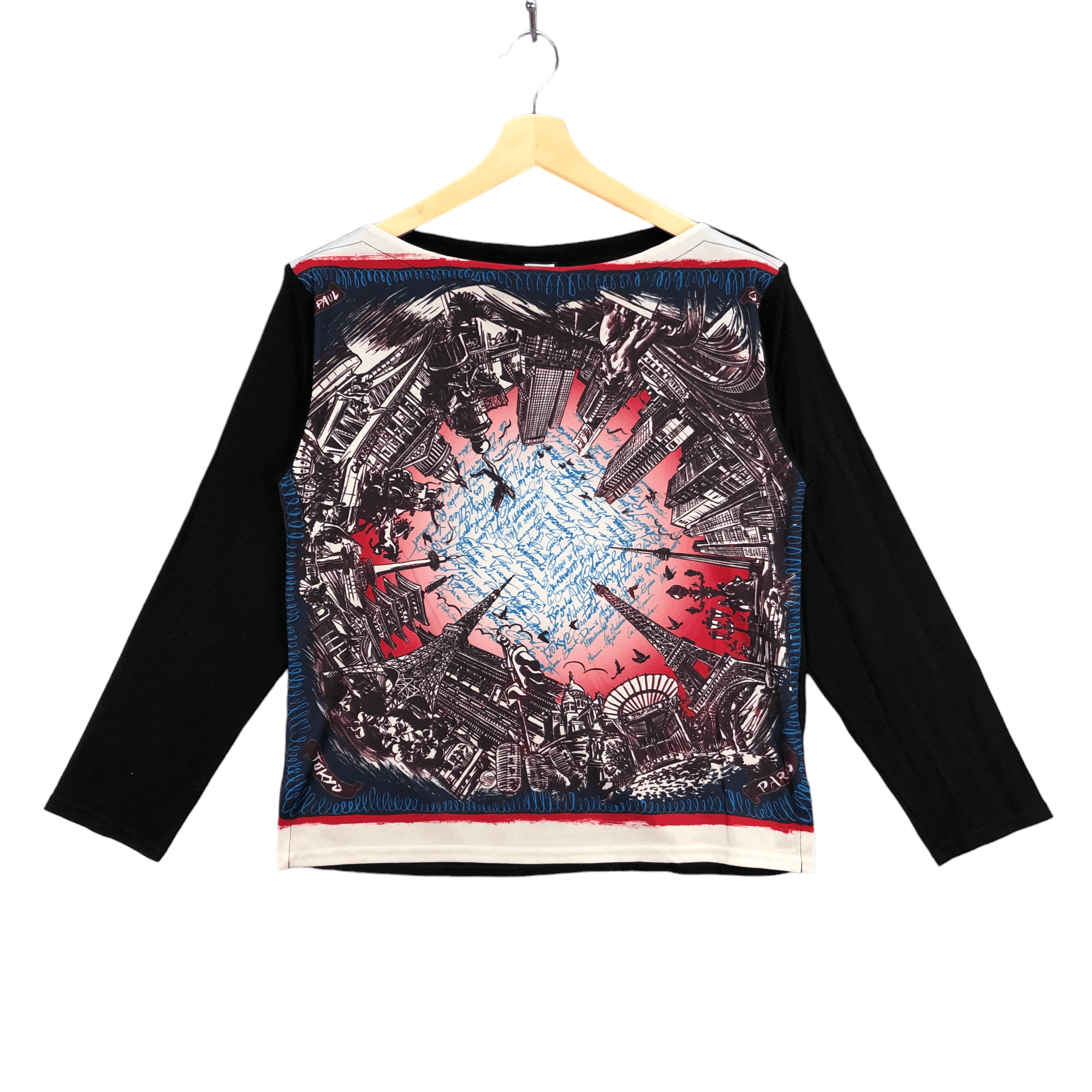 Jean Paul Gaultier JPG TOKYO PARIS CITY LONG SLEEVE GRAPHIC TEES #6015-218 Size XS / US 0-2 / IT 36-38 - 1 Thumbnail