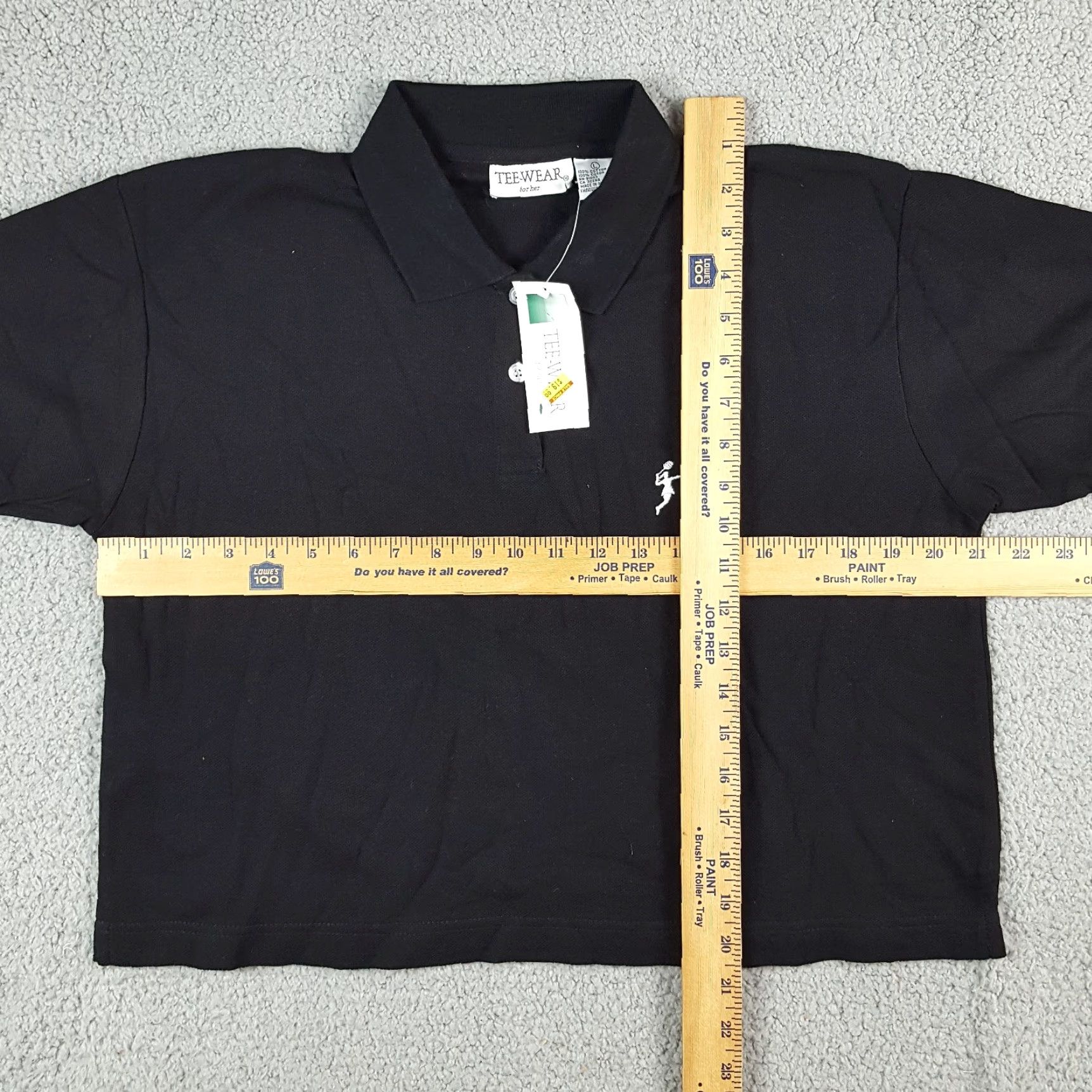 Vintage VINTAGE Women's Cropped Polo Shirt Size Large Black 90s Tennis Golf Preppy Retro Athletic Logo Polo Size L / US 10 / IT 46 - 5 Thumbnail