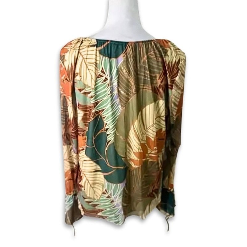 Other DR2 By Daniel Rainn Blouse Sheer Leaf Bell Sleeve Women's L Size L / US 10 / IT 46 - 6 Thumbnail