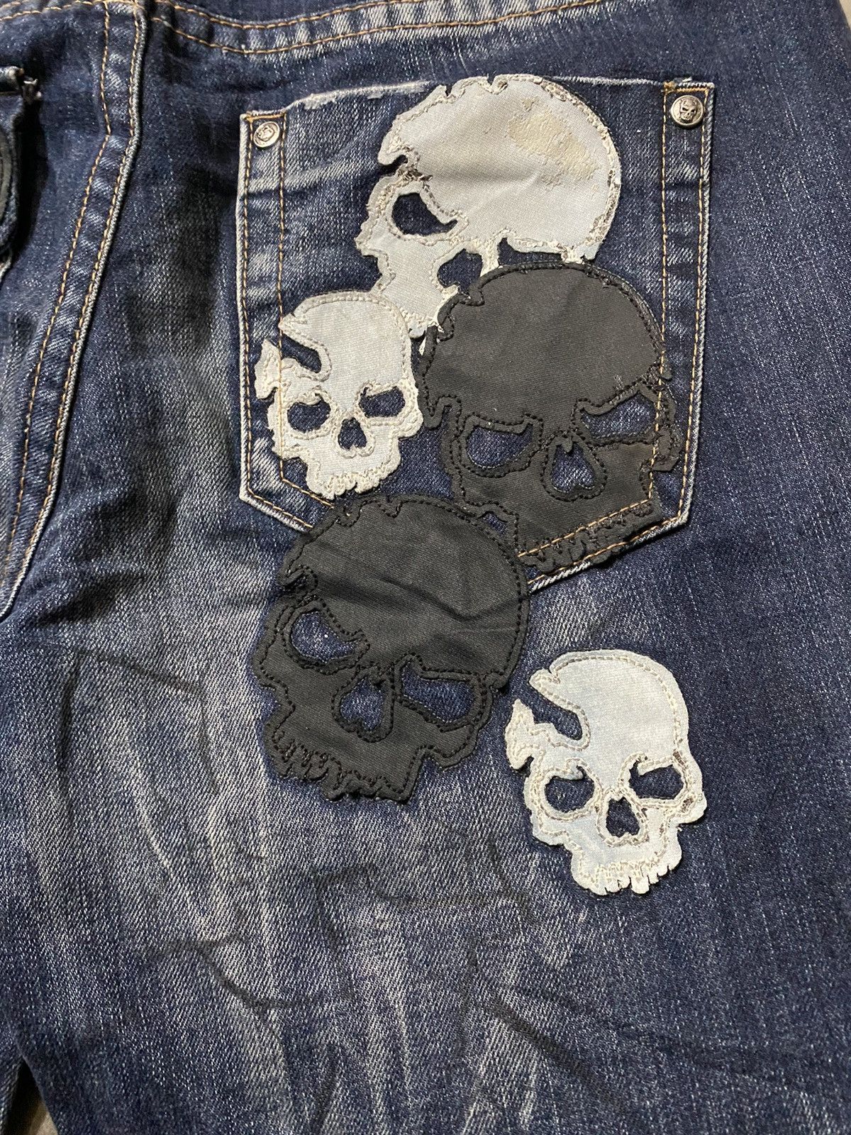 If Six Was Nine × Japanese Brand × Tornado Mart Baggy Jeans Cloud72 Skull Patch Distressed Design Size US 36 / EU 52 - 7 Thumbnail