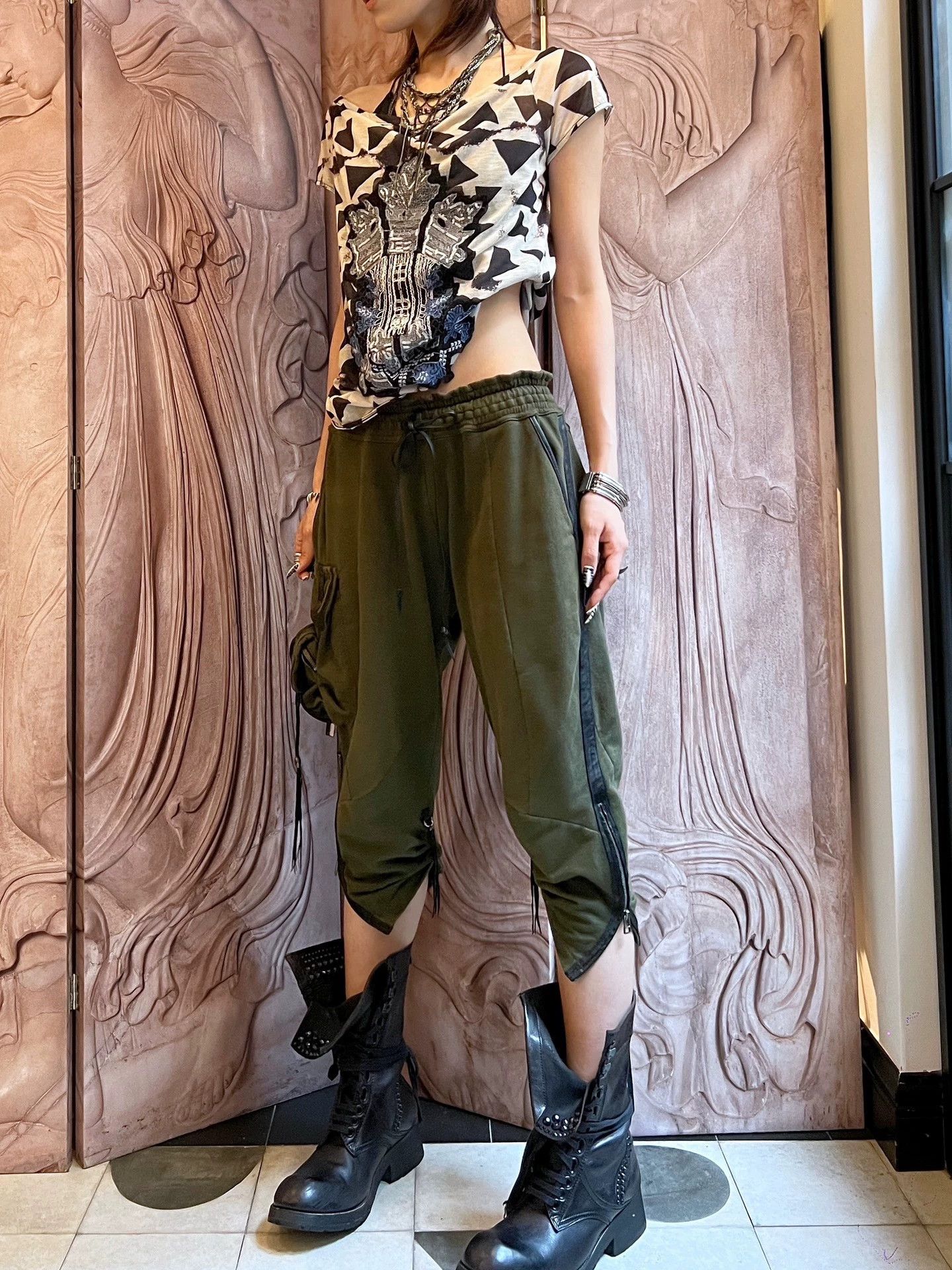 KMRii Kmrii Vintage Unisex Leather Cord Waist Pocket Sweatpants S Size 26" / US 2 / IT 38 - 3 Thumbnail