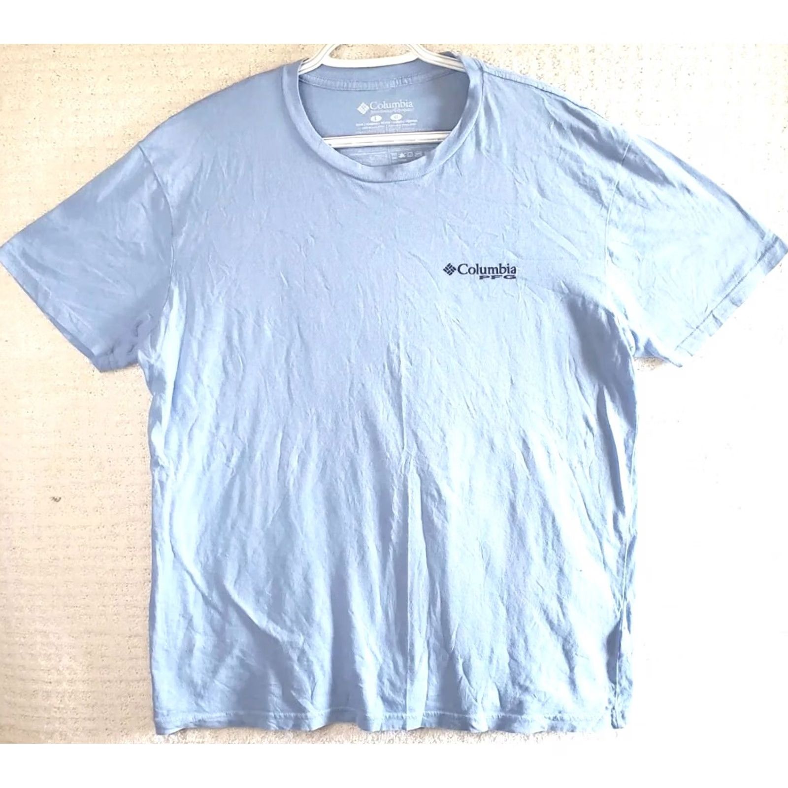 Vintage Columbia PFG Men's L Tee Shirt Blue Logo USA Sailfish Sport Fishing Navy White Green Yellow Fisherman Size US L / EU 52-54 / 3 - 2 Thumbnail