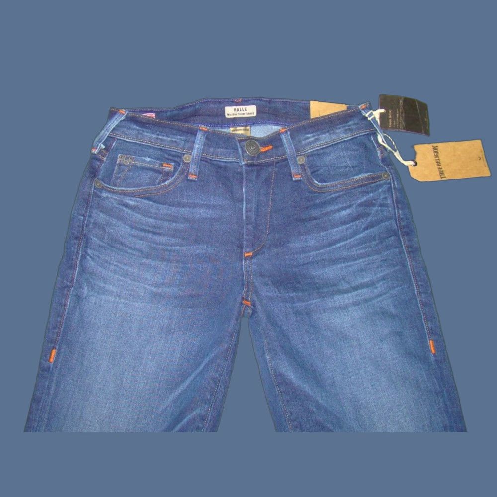 True Religion NWT True Religion Womens Jeans Halle Mid-Rise Super-Skinny 25 Blue Denim Cotton Blend Womens Christmas Gift Mens? Size 42" / US 20 - 1 Thumbnail