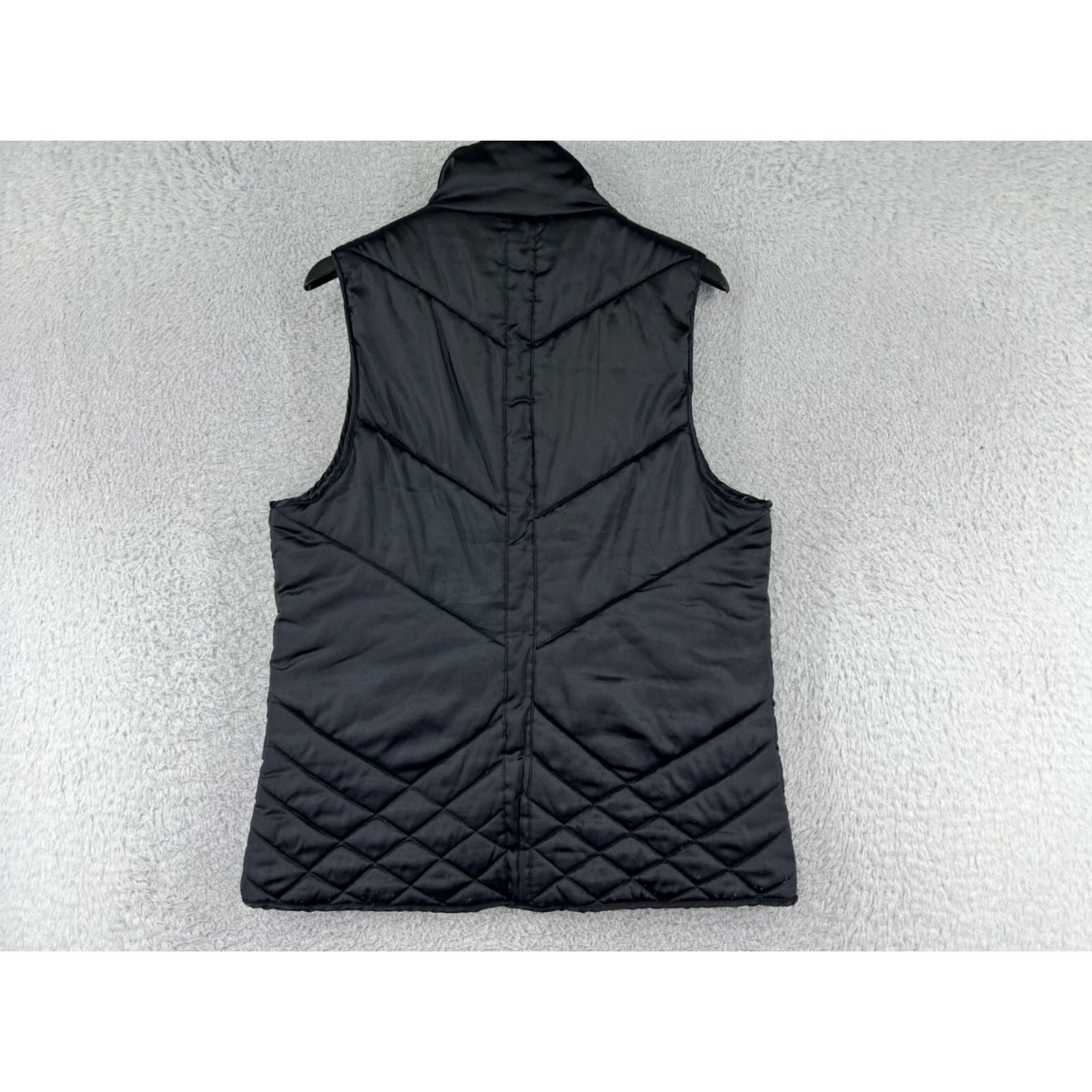 Vintage VEST Women Medium Black Full Zip Quilted Lined Pockets Mock Neck Zip Vest Women M Black Quilted Pockets Full Zip Mock Neck Fall Spring Women Mens? Size M / US 6-8 / IT 42-44 - 2 Thumbnail