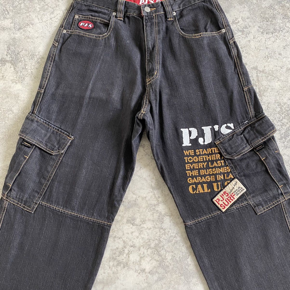 Japanese Brand 2000’s Y2K PJ’S Surf Japan Cargo Baggy Vintage Denim Jeans Size US 32 / EU 48 - 5 Thumbnail