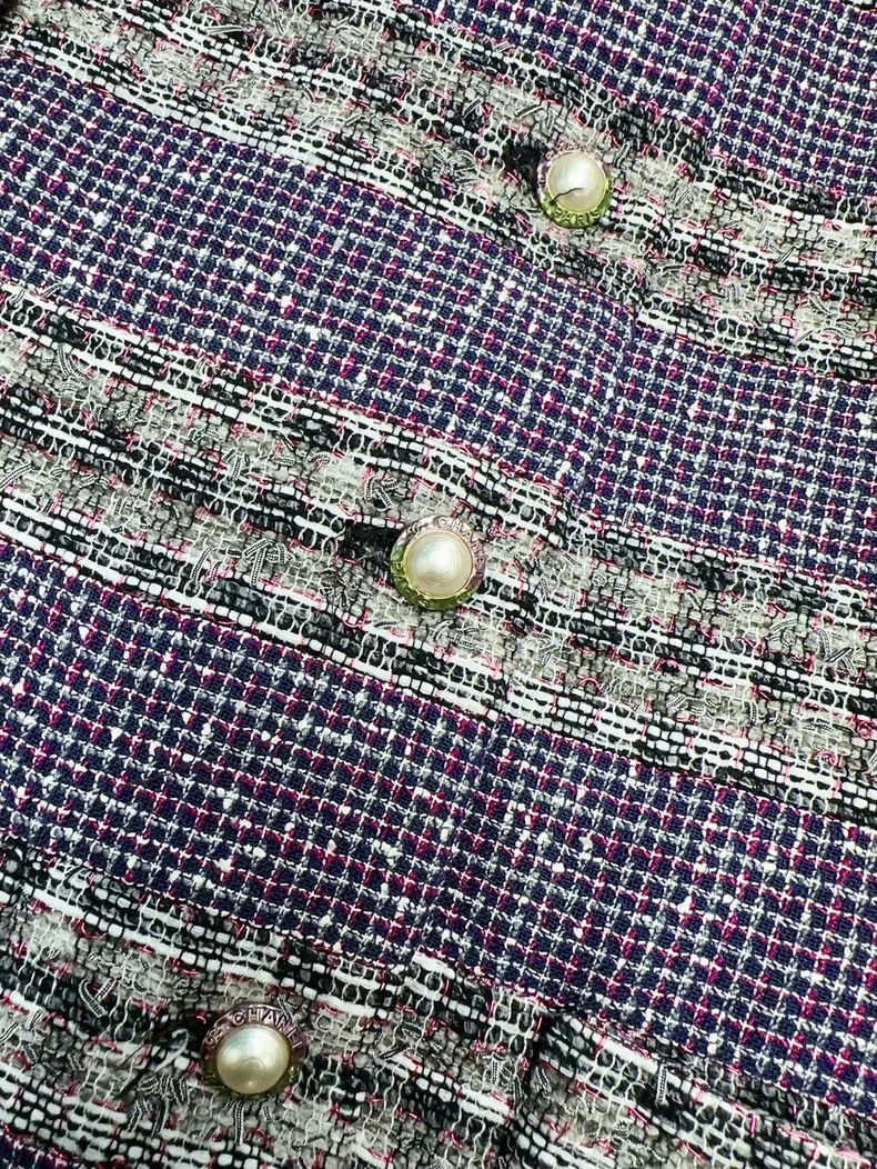 Chanel Chanel 17P purple lapel striped tweed coat Size XS / US 0-2 / IT 36-38 - 3 Thumbnail
