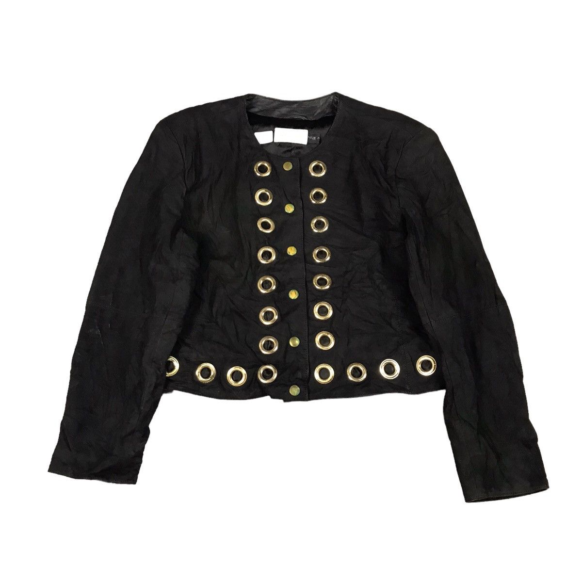If Six Was Nine × Otto 💀OTTO LEATHER SNAP BUTTON CROPPED JACKET Size S / US 4 / IT 40 - 1 Thumbnail