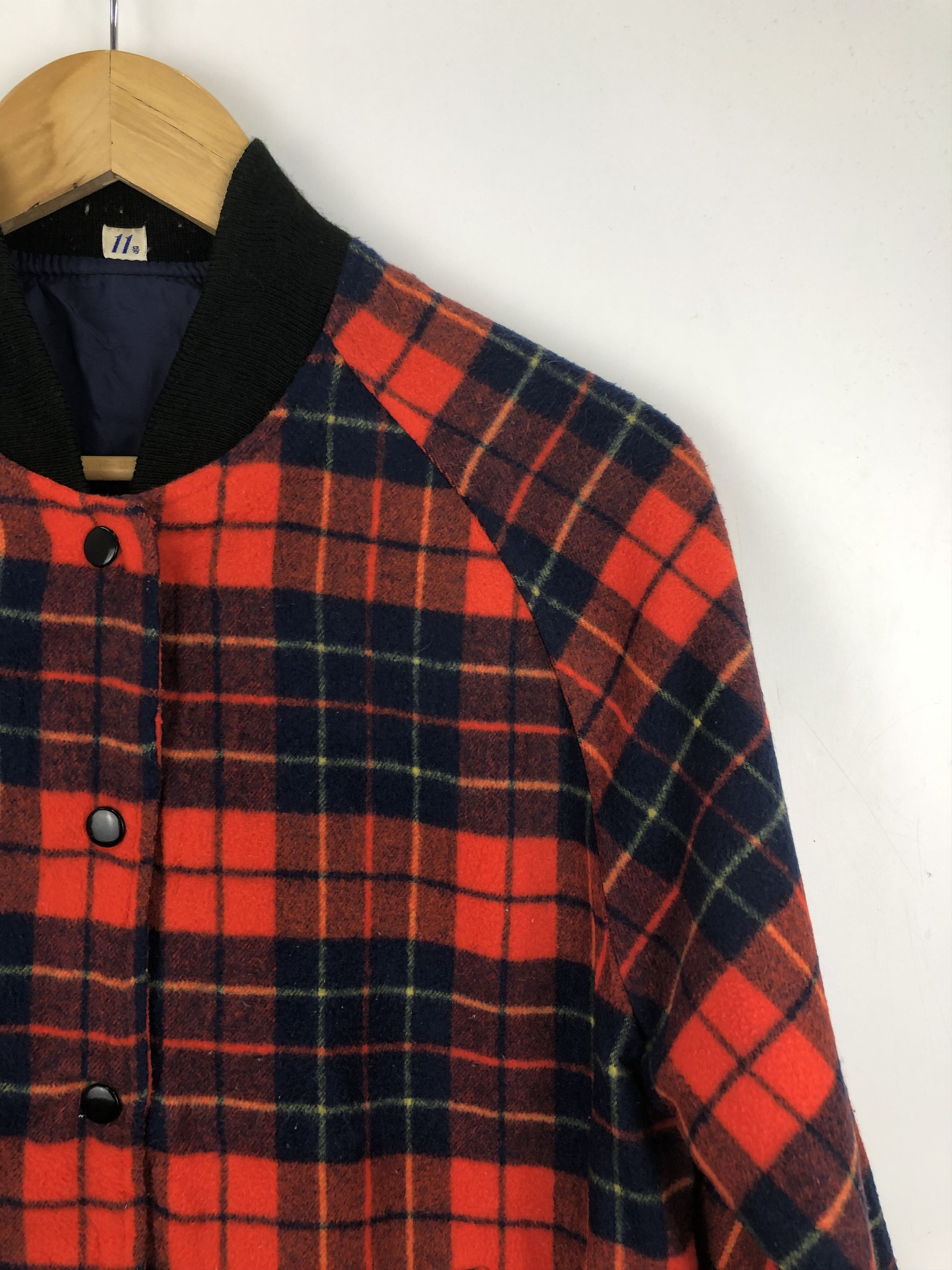 Japanese Brand Vintage 90s Japanese Brand Plaid Varsity Jacket V0428 Size US M / EU 48-50 / 2 - 6 Thumbnail