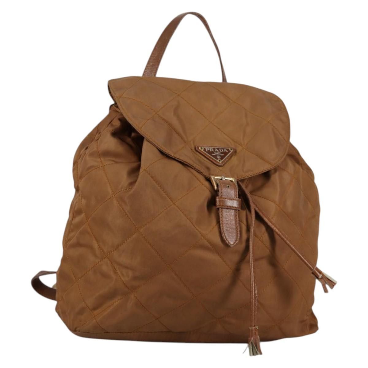 Prada PRADA Backpack Nylon Brown Gold Size ONE SIZE - 1 Thumbnail