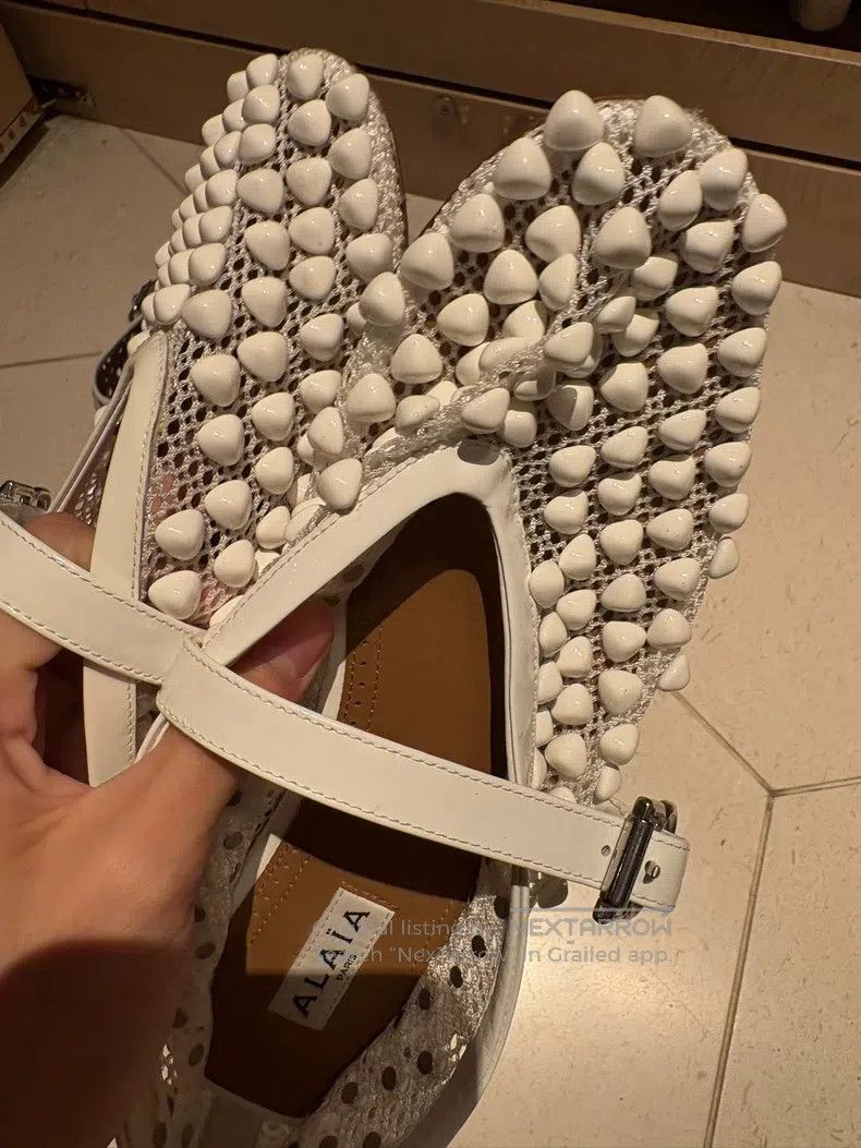 Alaia Alaia White Tulle Decorated Ballet Shoes Size US 6.5 / IT 36.5 - 2 Thumbnail