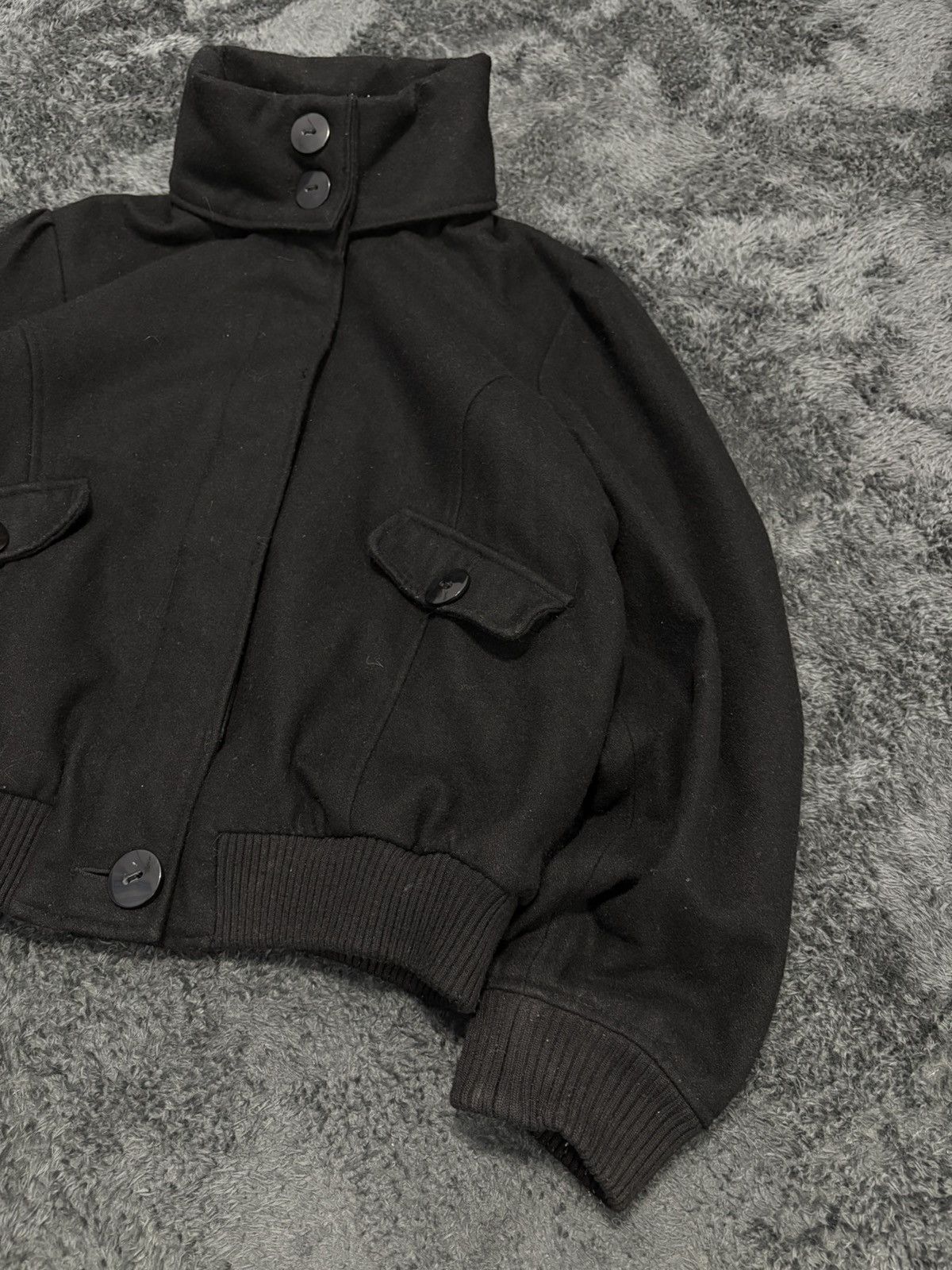 Hysteric Glamour 00s Vintage Y2K High Neck Wool Bomber Jacket Size L / US 10 / IT 46 - 3 Thumbnail