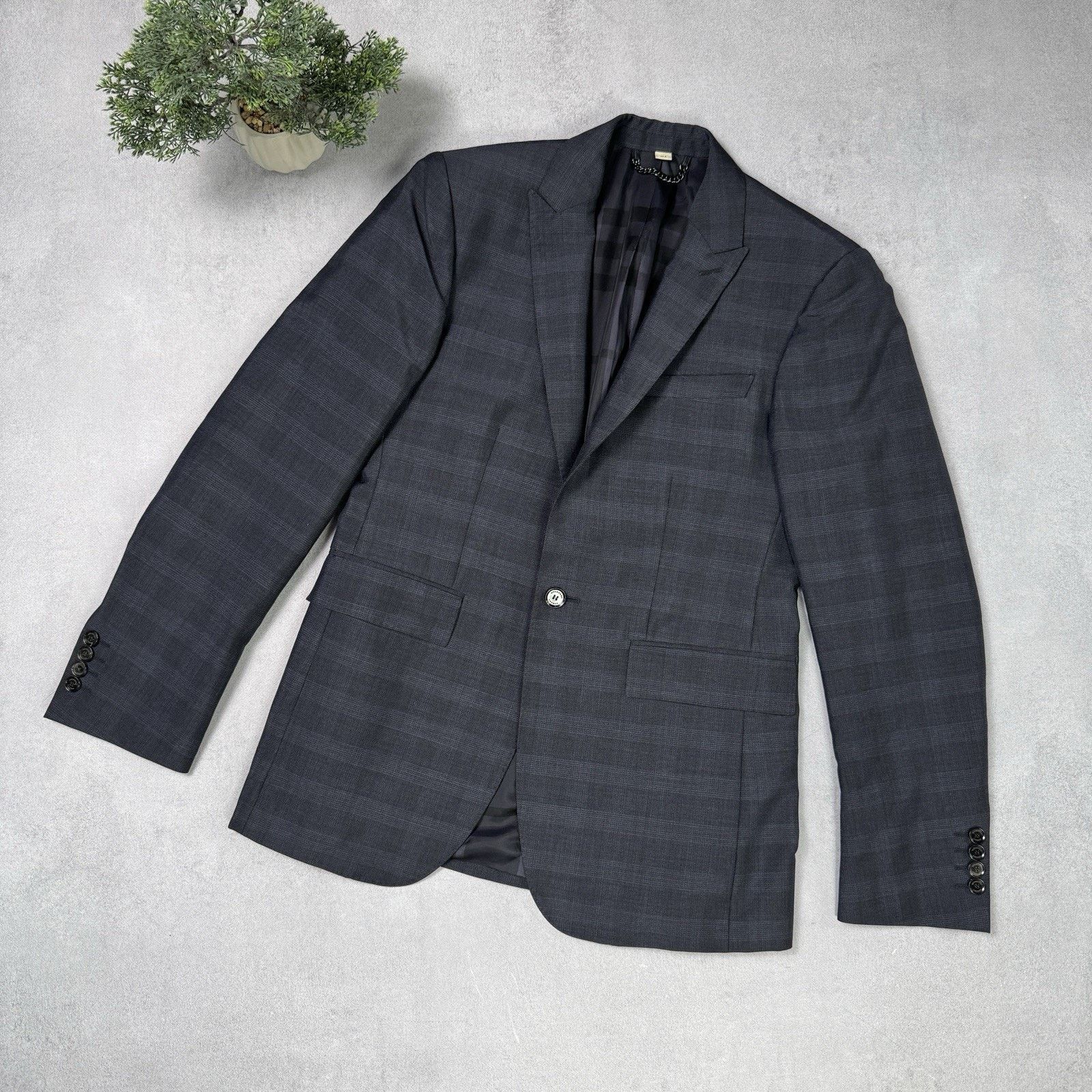 Burberry Burberry Men Blazer Check Kid Mohair/Wool Size 48R Size 38R - 1 Thumbnail