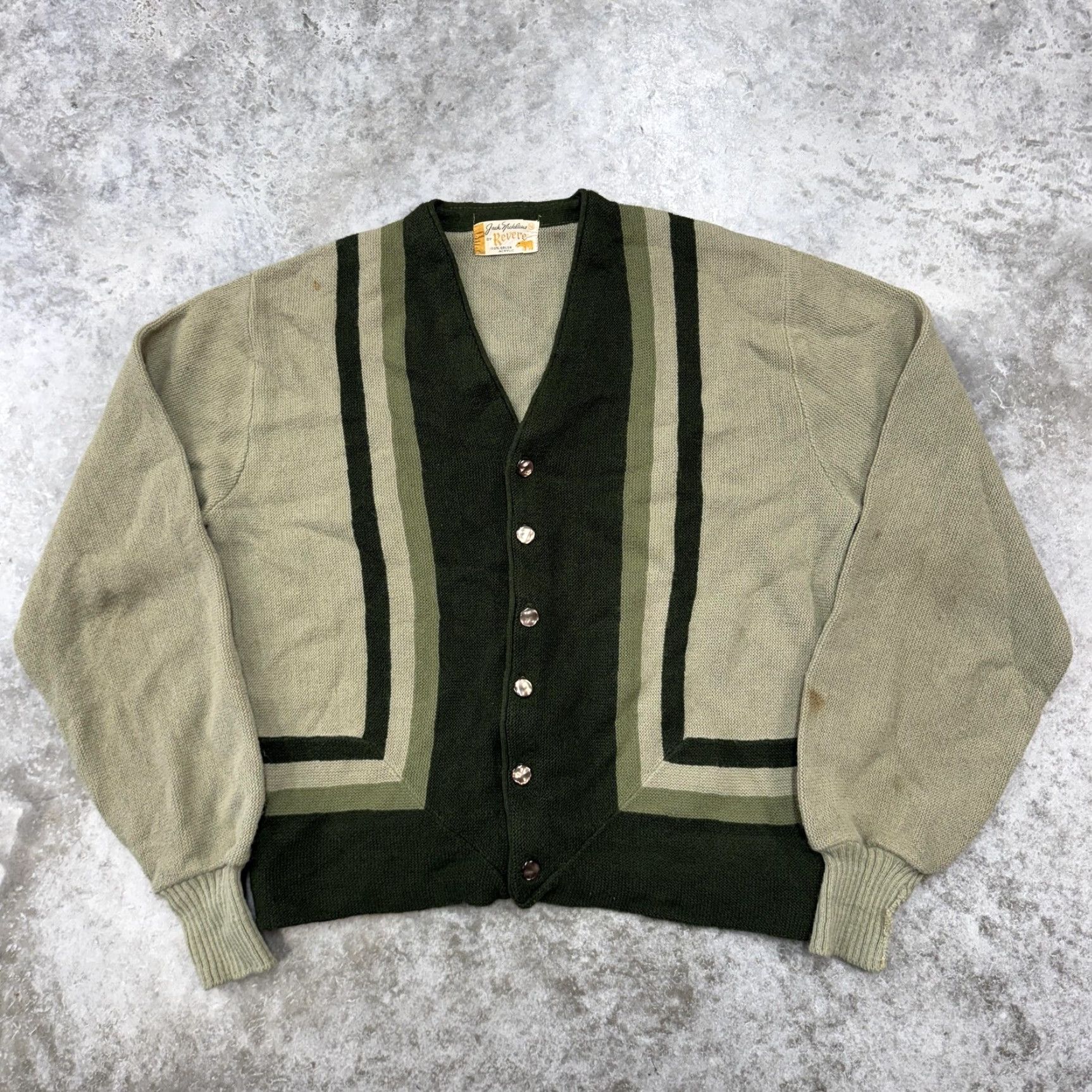 Vintage VINTAGE Jack Nicklaus Sweater Cardigan Mens M Green Knit Striped All Seasons Button Front V-Neck 70s Golf Size US M / EU 48-50 / 2 - 2 Thumbnail