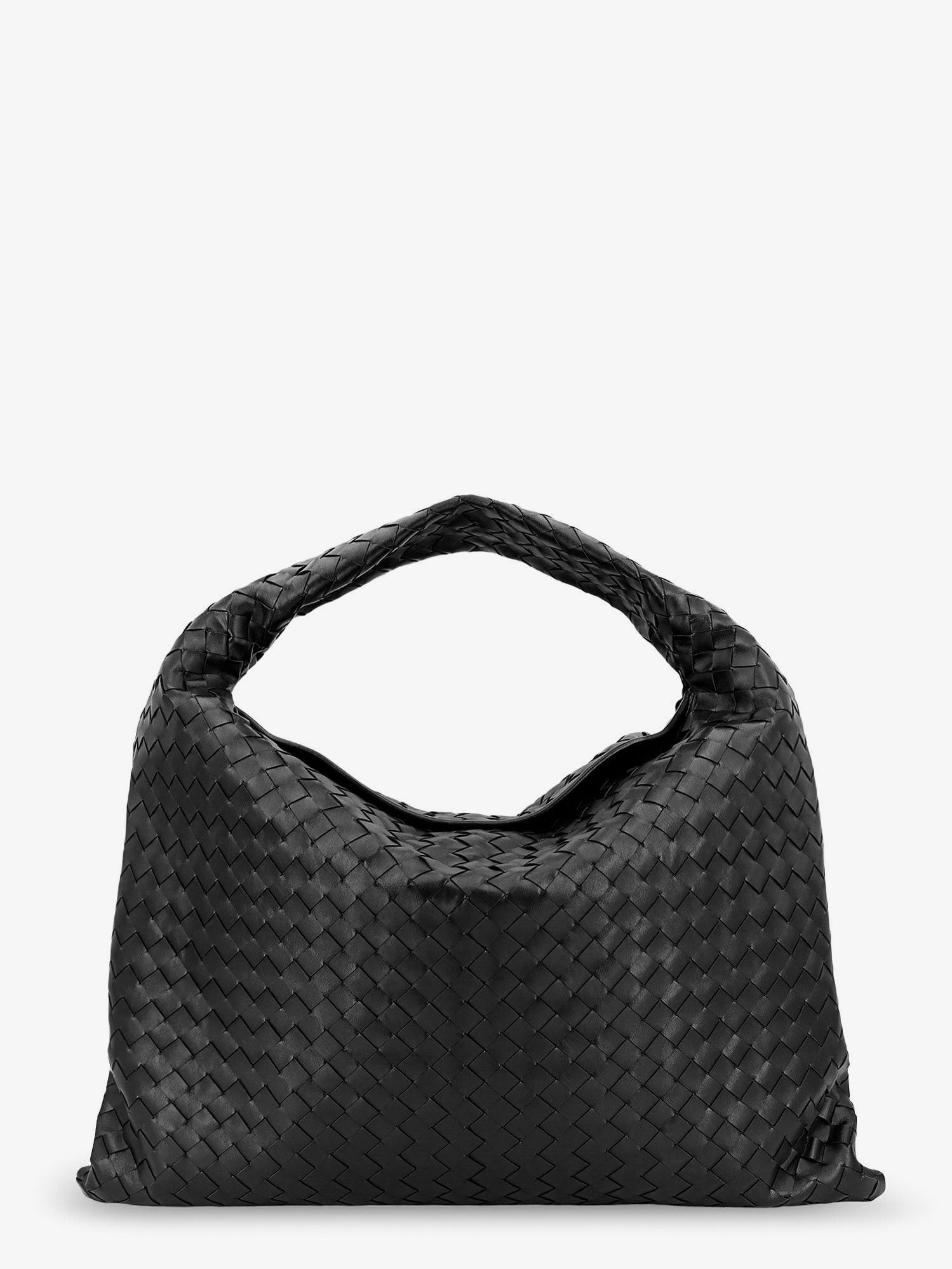Hop Hobo Leather Shoulder Bag With Intreccio Pattern, Women's