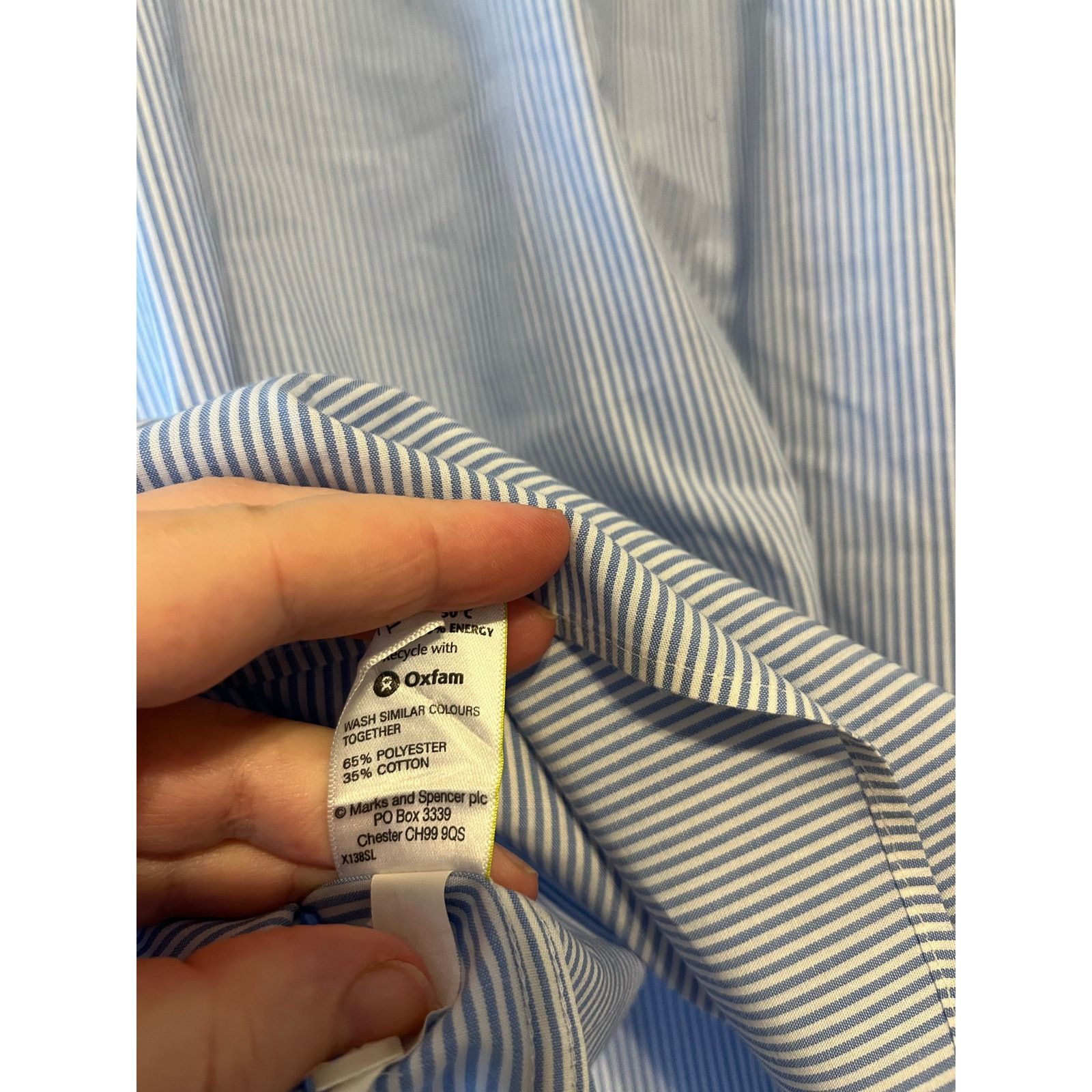 Marks & Spencer Marks & Spencer M&S Man blue stripe dress shirt size 15 Size US M / EU 48-50 / 2 - 7 Thumbnail