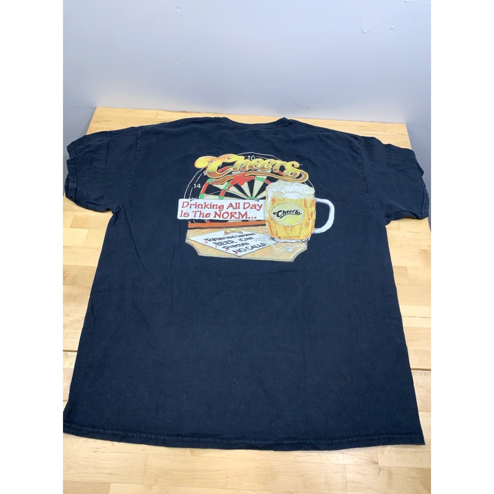 Gildan Cheers Boston Shirt Mens XL Black Drinking Is The Norm 11618 Size US XL / EU 56 / 4 - 6 Thumbnail