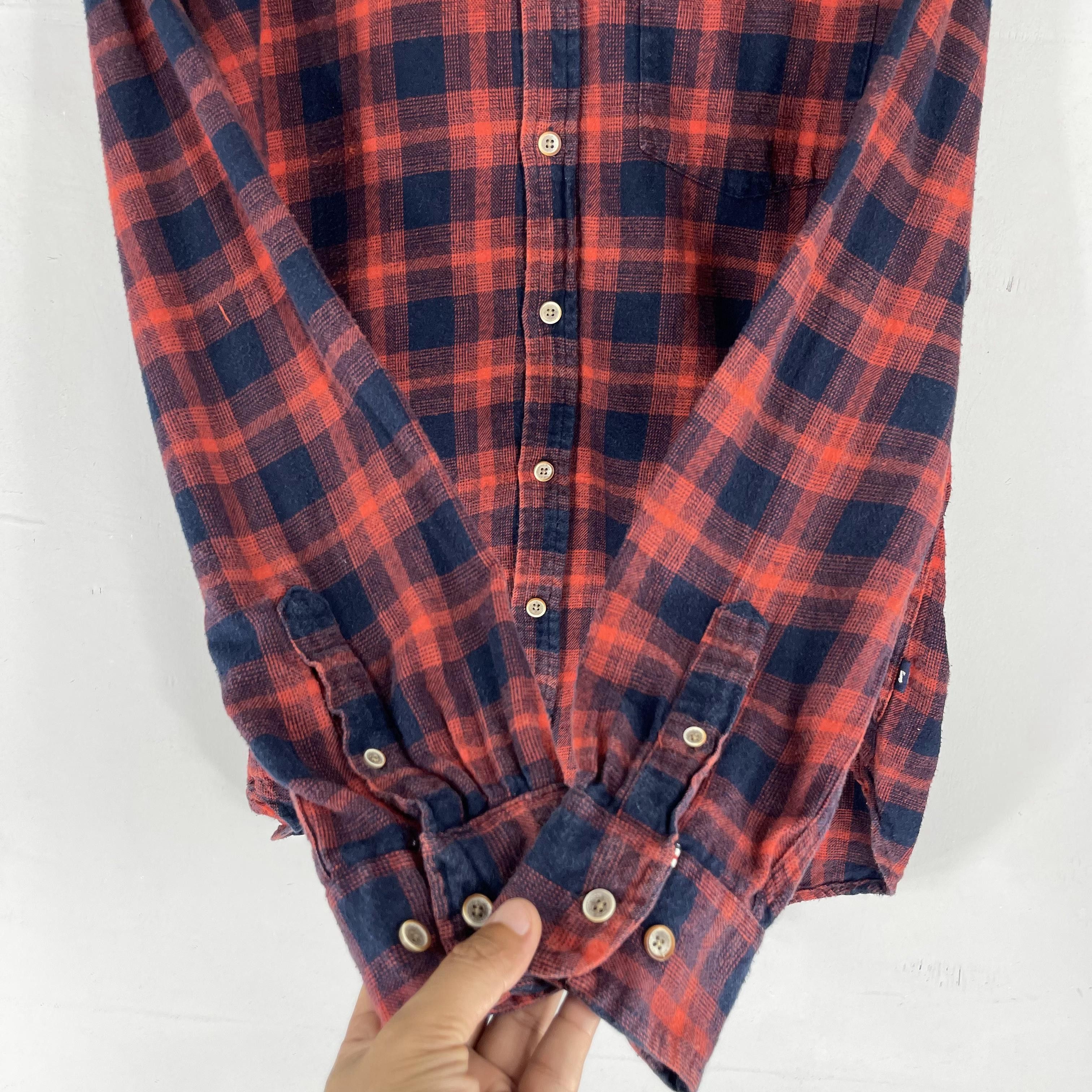 Flannel × Japanese Brand Vintage Plaid Checkered Red/Blue Tartan Flannel Button Up Size US M / EU 48-50 / 2 - 8 Thumbnail