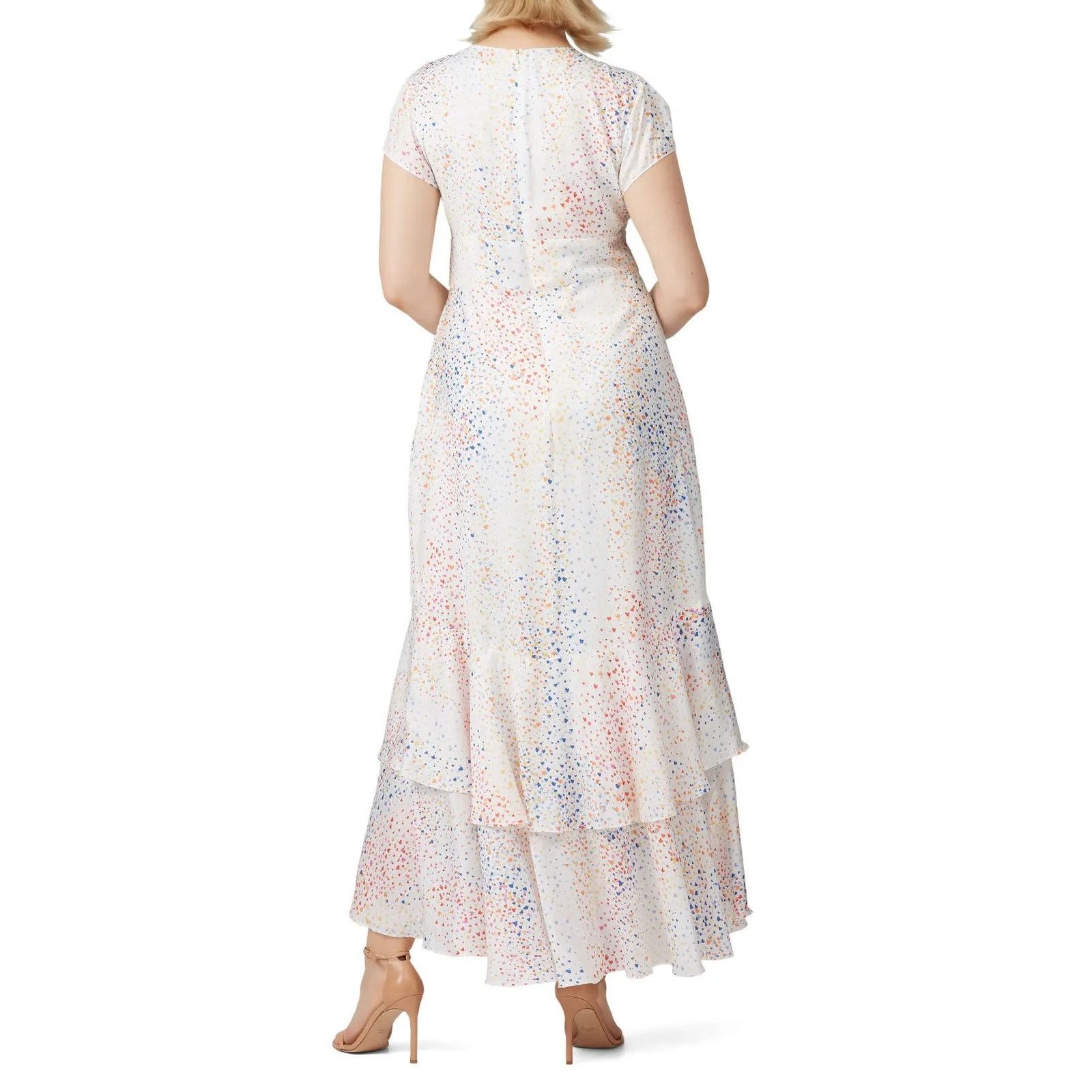 Hutch Hutch Multi Heart V-Neck High-Low Dress in White – Size 18W Size XXL / US 16-18 / IT 52-54 - 4 Thumbnail