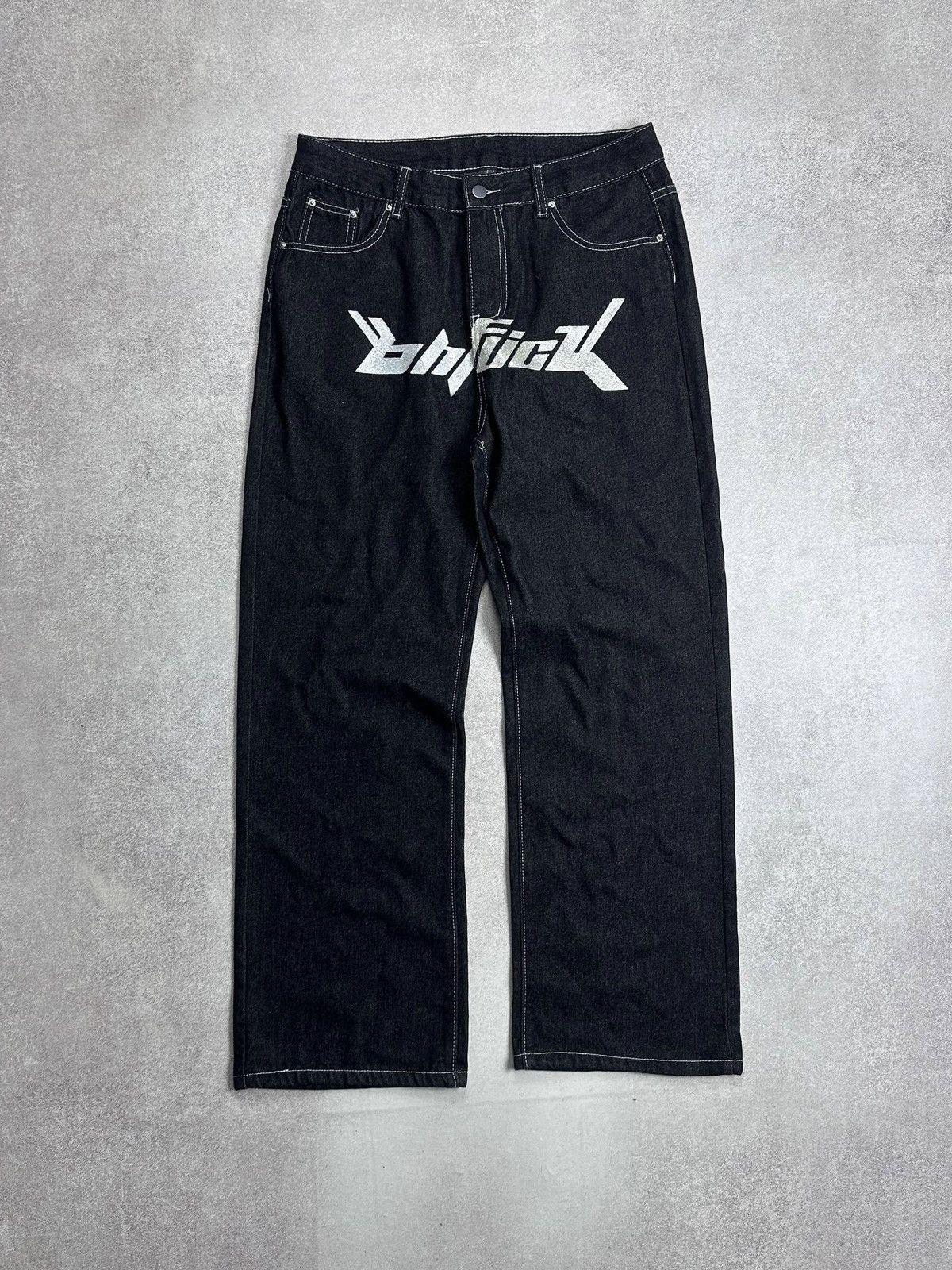 Japanese Brand Vintage Bjork Dollars Embroidery Baggy Jeans Pants M Size US 32 / EU 48 - 1 Thumbnail