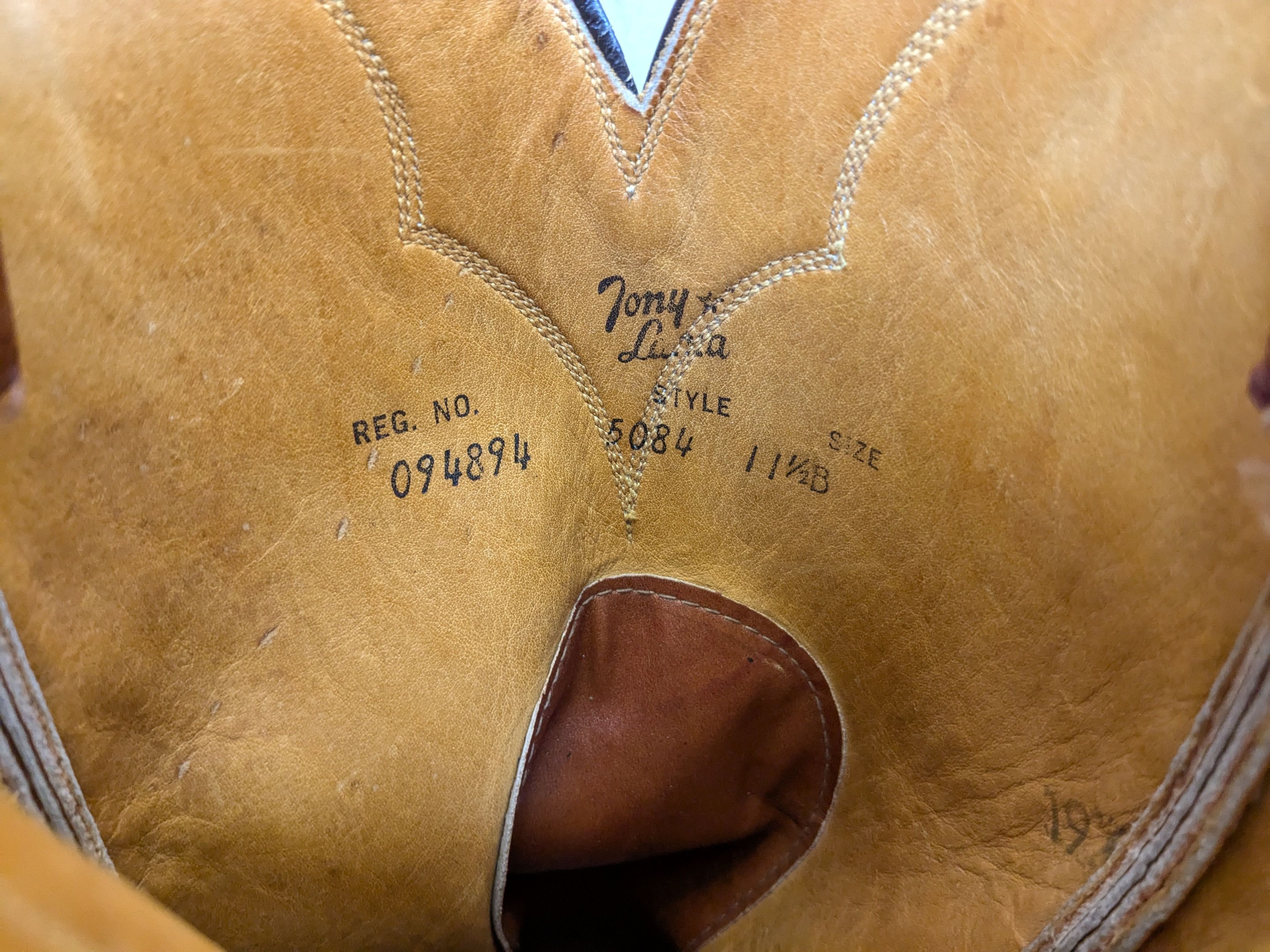 Other Tony Lama Cowboy Boots 11.5 B Narrow Brown Leather USA Size US 11.5 / EU 44-45 - 13 Thumbnail