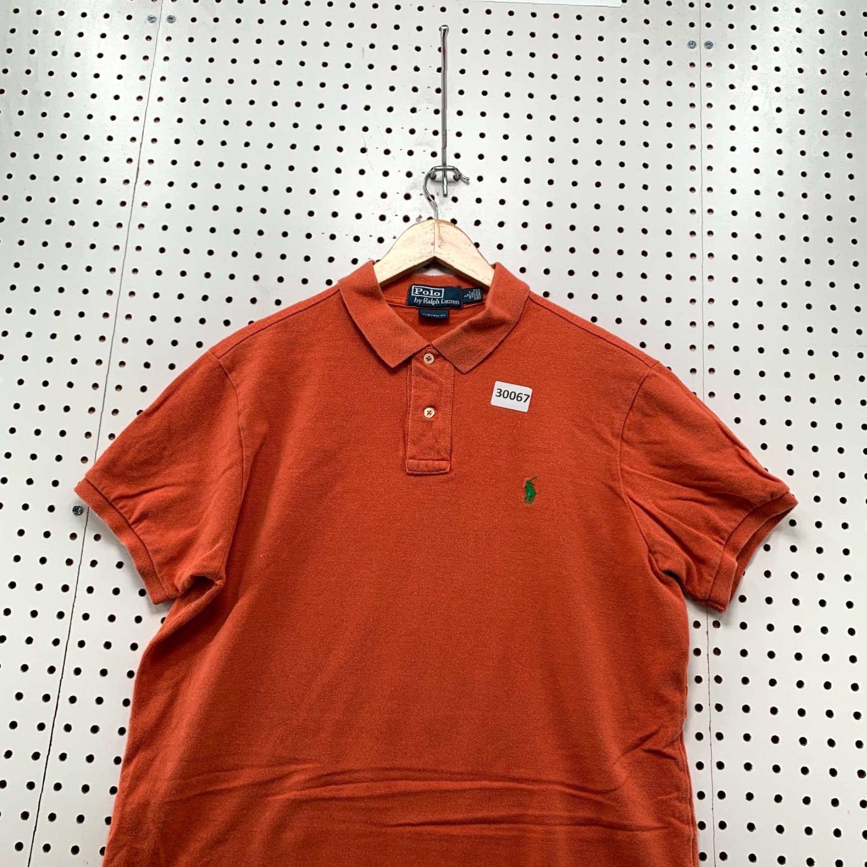 Polo Ralph Lauren VINTAGE Polo Ralph Lauren Polo Shirt Mens Large Orange Solid Short Sleeve Casual Fit Green Pony Size US L / EU 52-54 / 3 - 2 Thumbnail