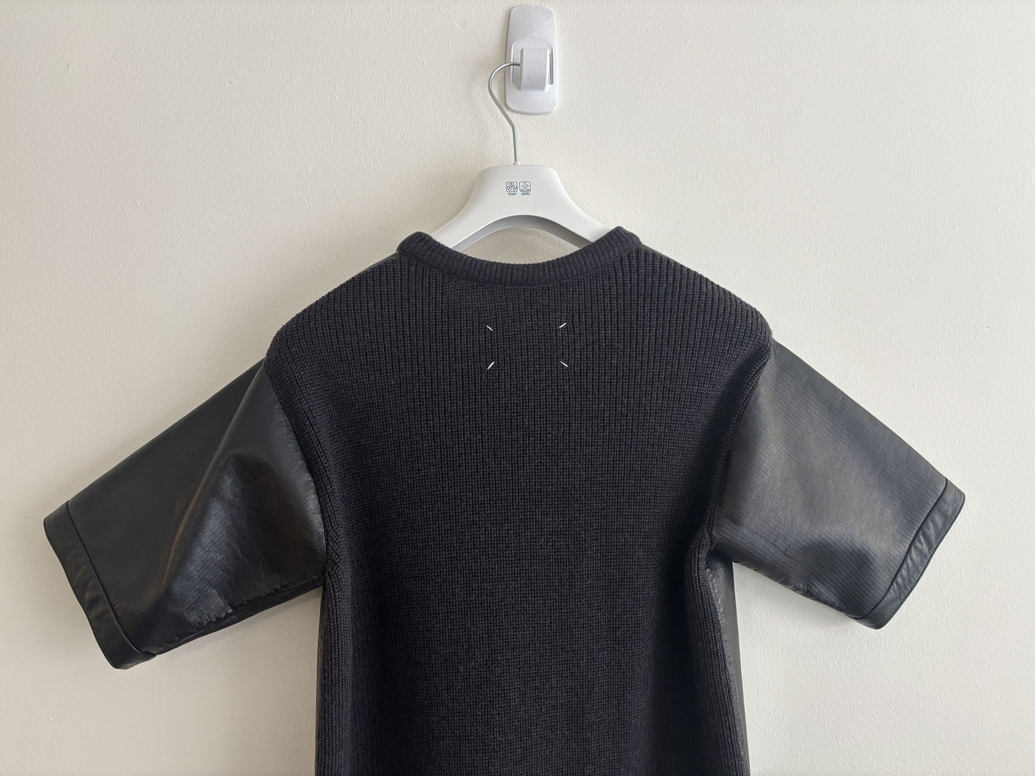 Maison Margiela RARE Black Leather Wool Shirt Jacket/ Tunic Size S / US 4 / IT 40 - 6 Thumbnail