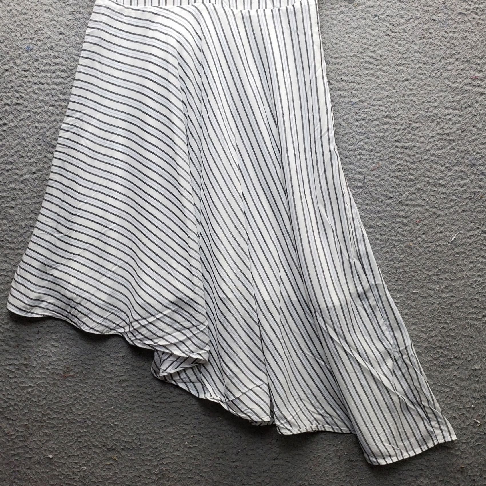 Vintage 1.STATE Shirt Dress Womens S Multi Striped Puff Sleeve Asymmetrical Hem Side Zip Size S / US 4 / IT 40 - 3 Thumbnail