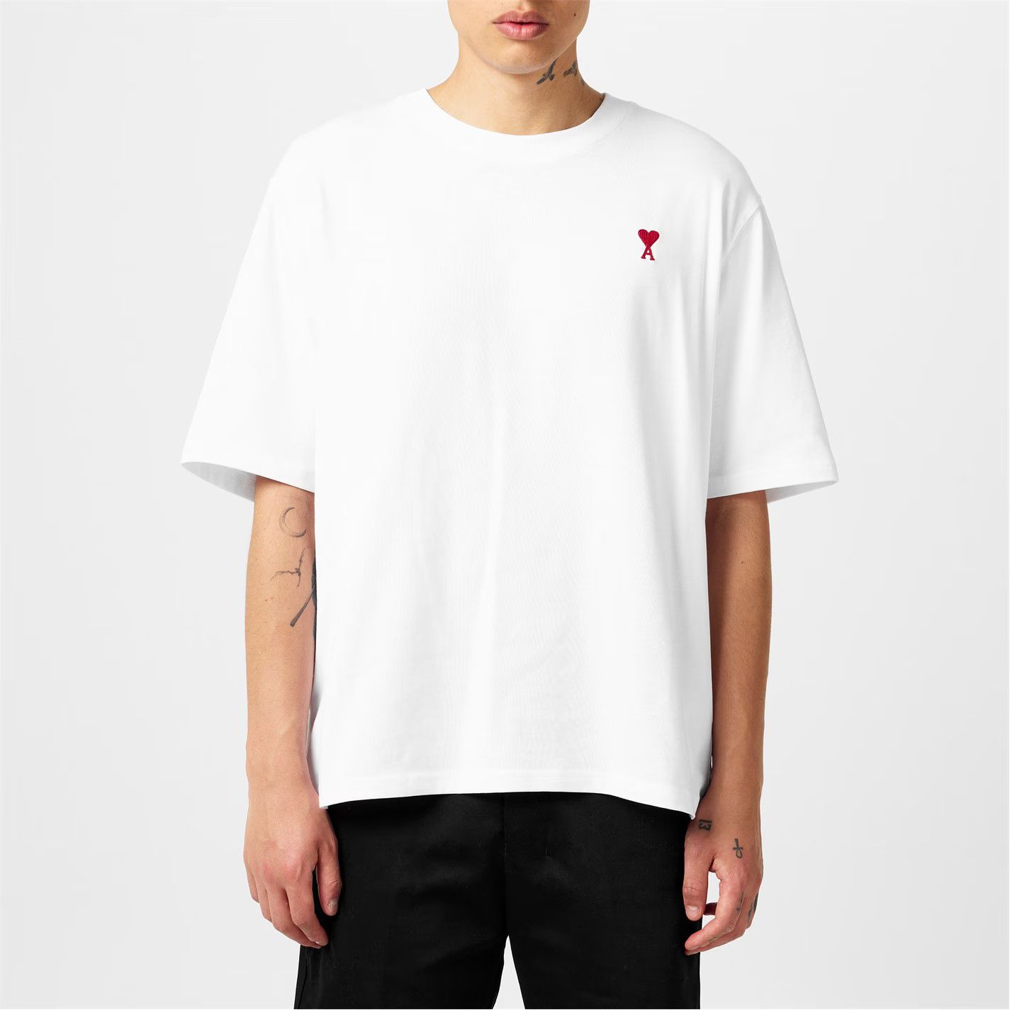 AMI o1g2r1mq0326 De Coeur Oversized T-Shirt in White Size US L / EU 52-54 / 3 - 3 Thumbnail