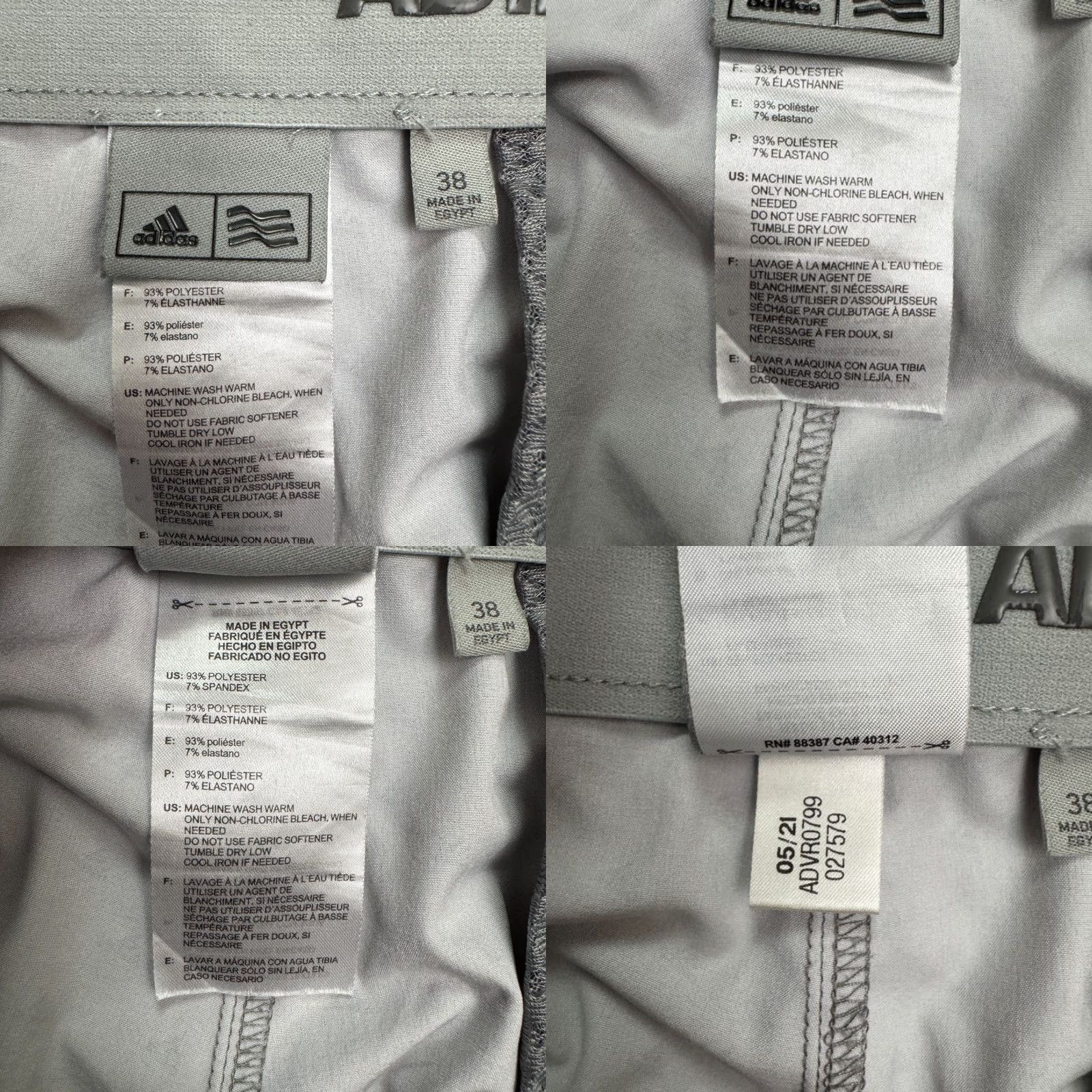 Adidas Adidas Golf Performance Chino Shorts Mens 38 Gray All Over Print Logo Breathable Stretch Pockets Regular Fit Casual Sports Short Size US 38 / EU 54 - 8 Thumbnail